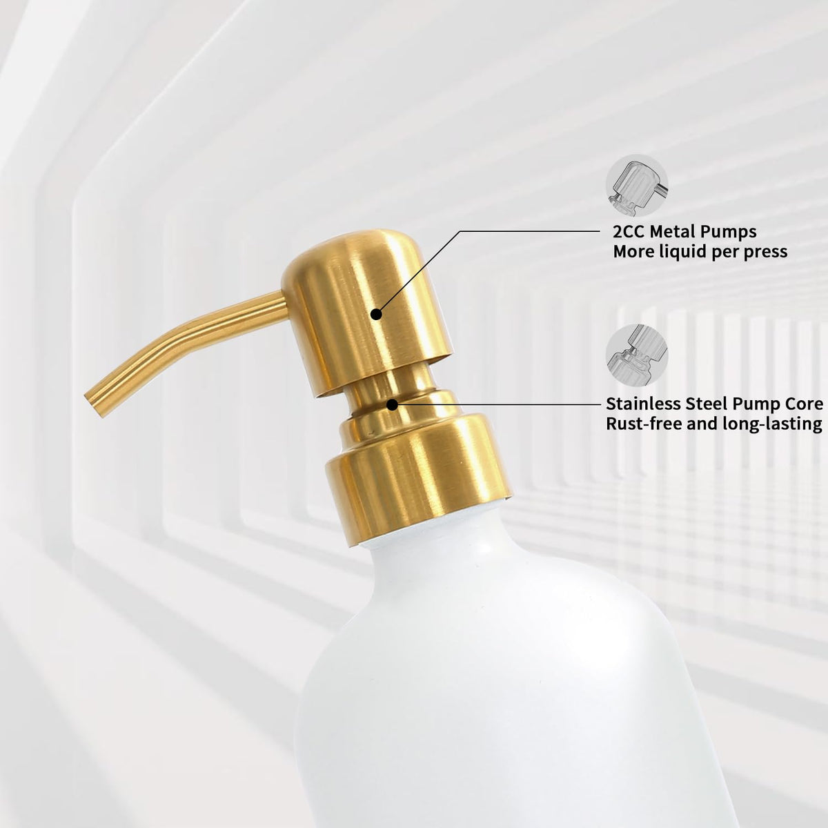 Gold Soap Dispenser Bathroom Set (2 Count)