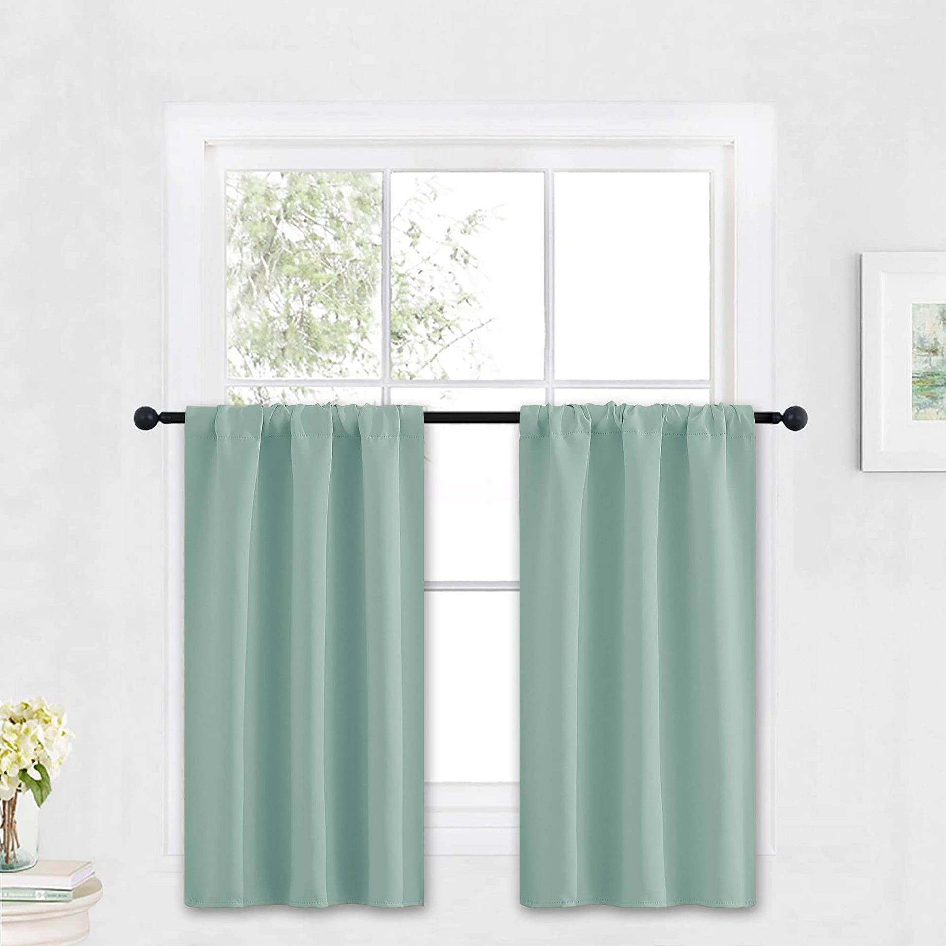 Cafe Blackout Curtains 30 inch Length