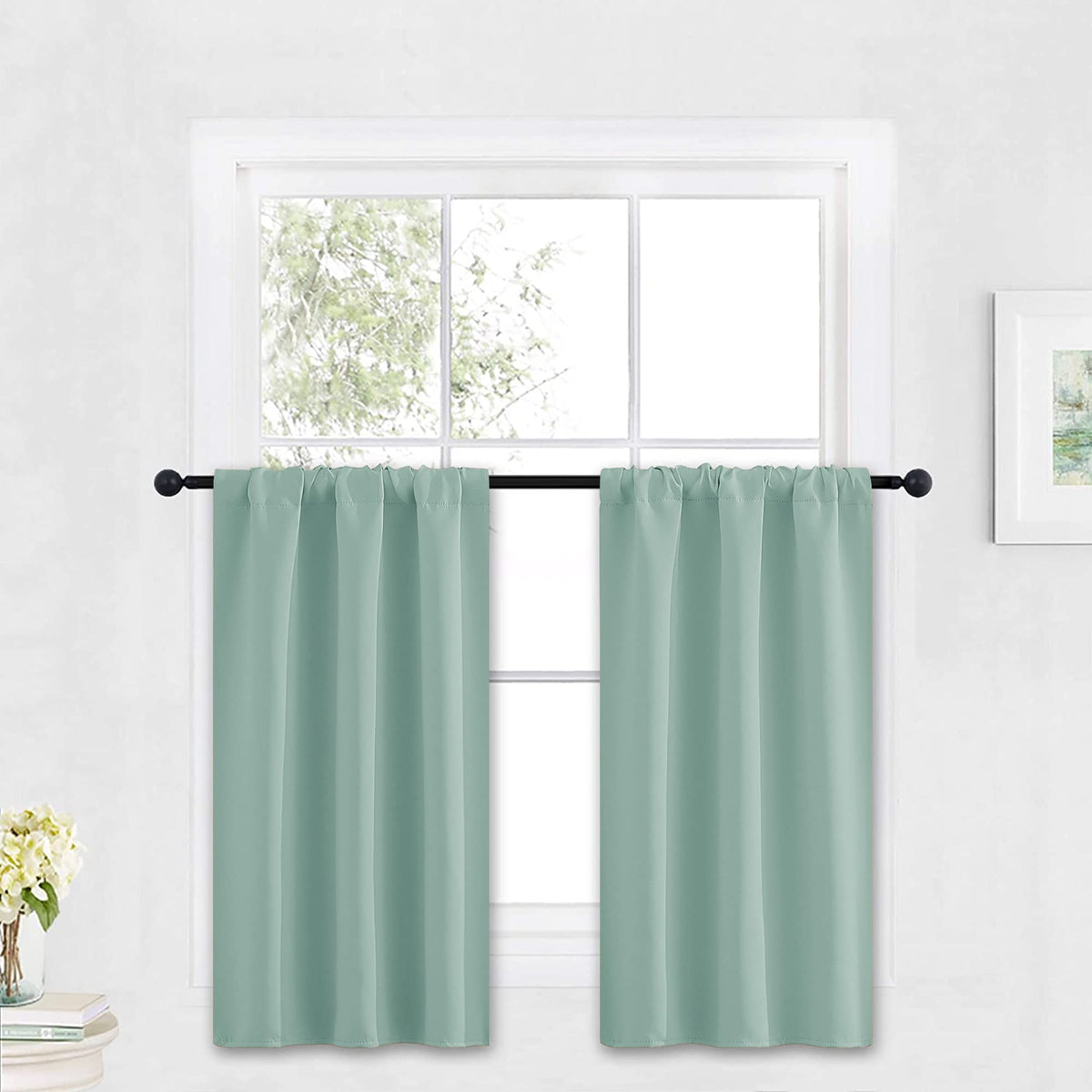 Kitchen Blackout Curtains Over Sink 36 inch Length