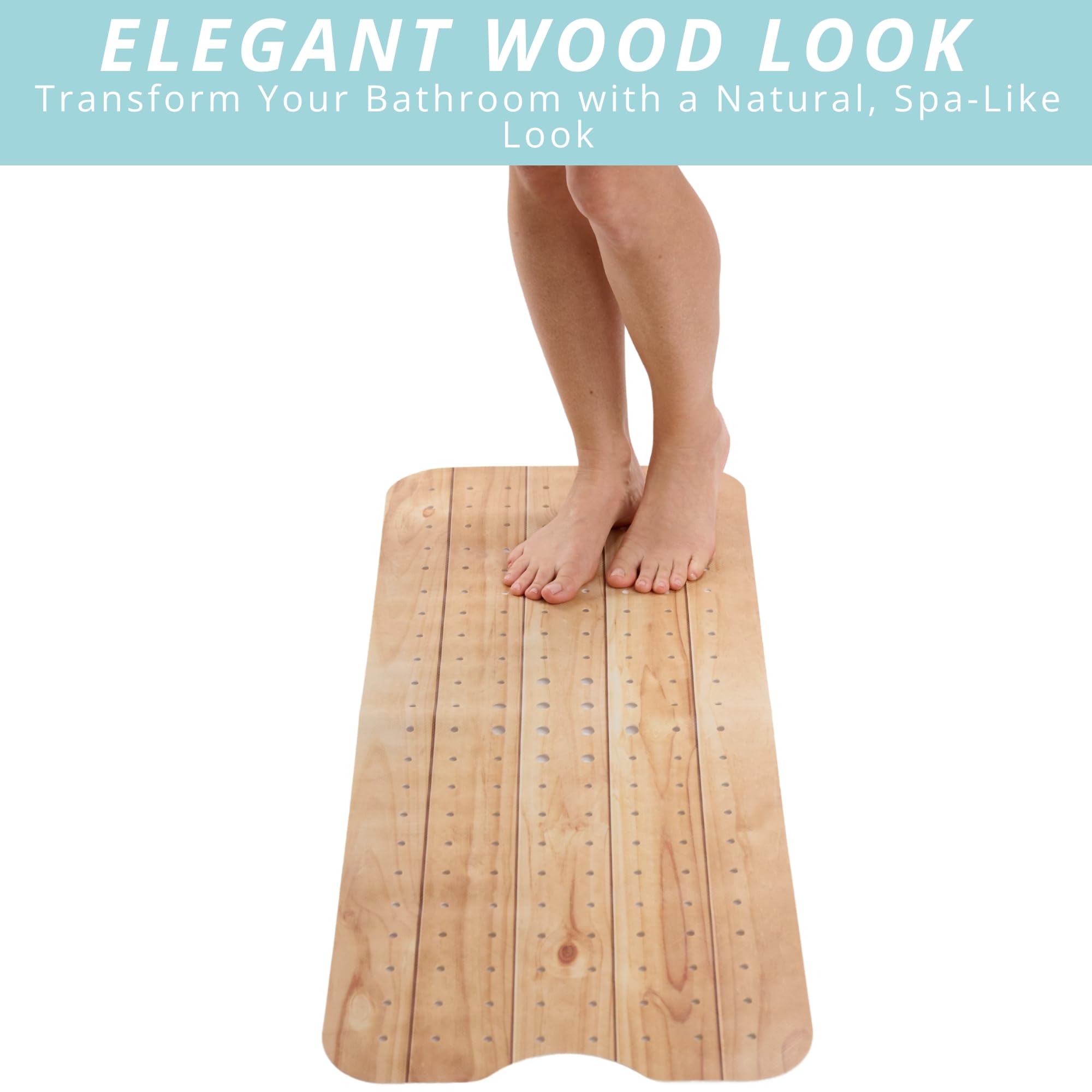 Non Slip Bath & Shower Mat 40x16 Extra Long