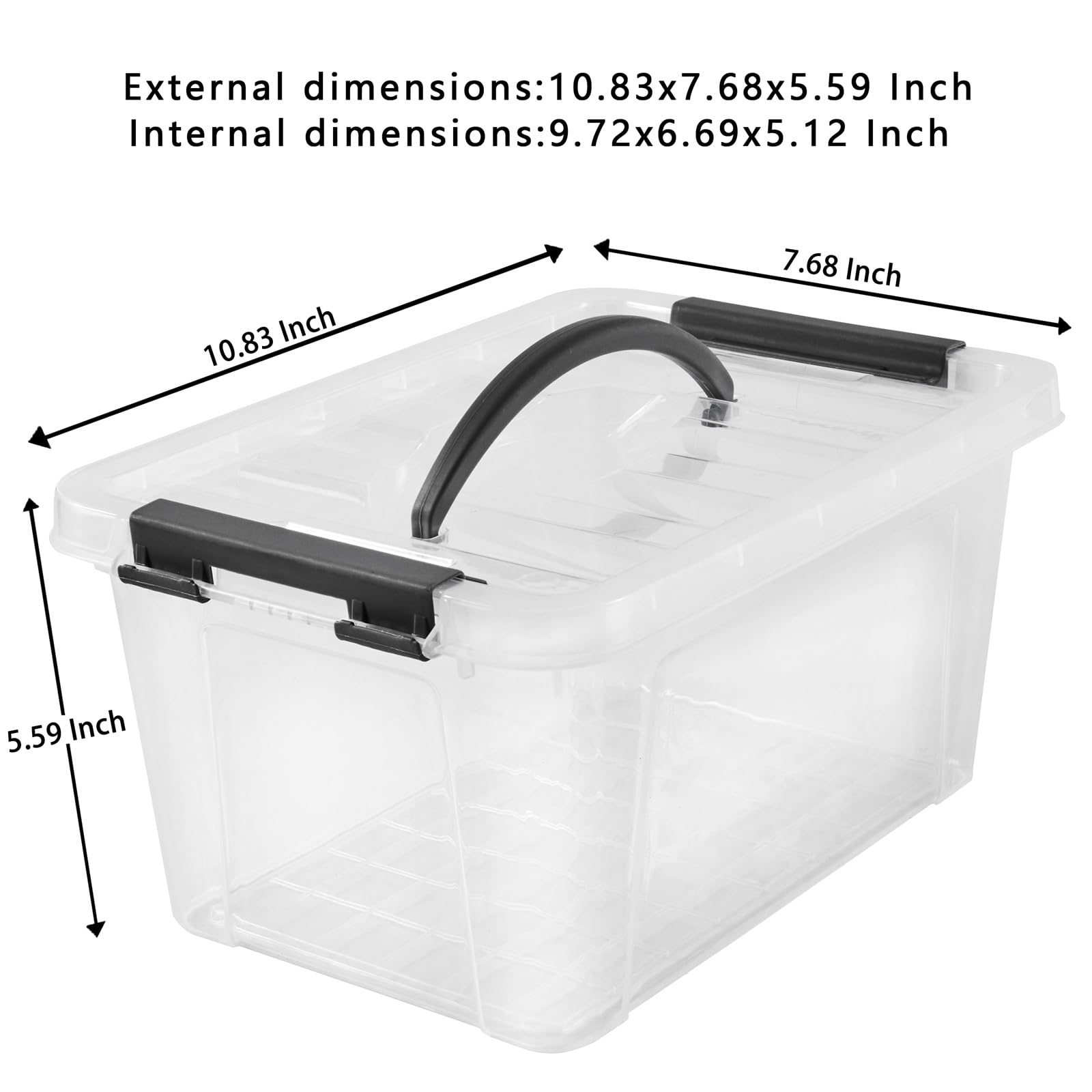 6 Quart Plastic Stackable Storage Latch Bins (6 Count)