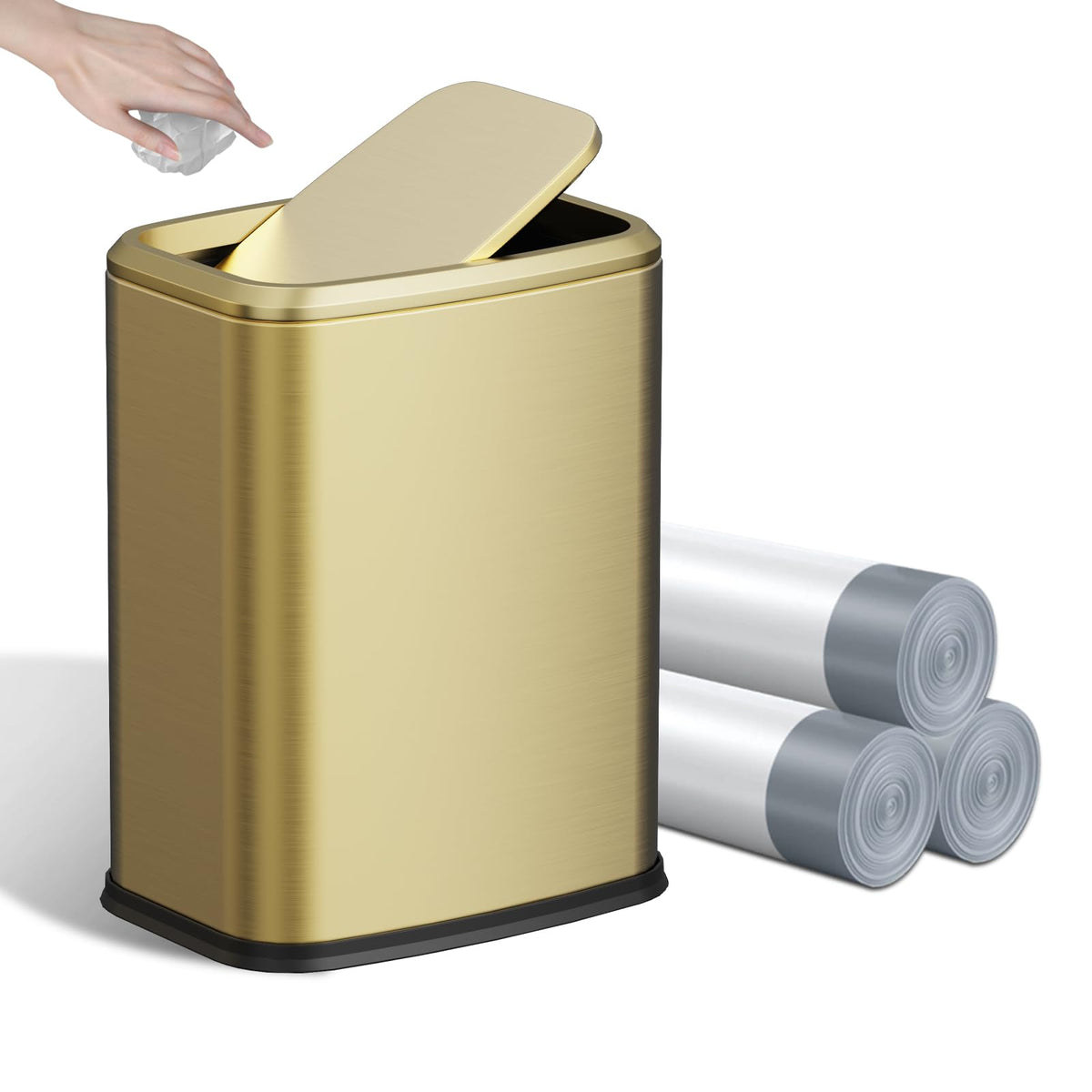 8L 2.1 Gallon Small Bathroom Trash Can with Lid