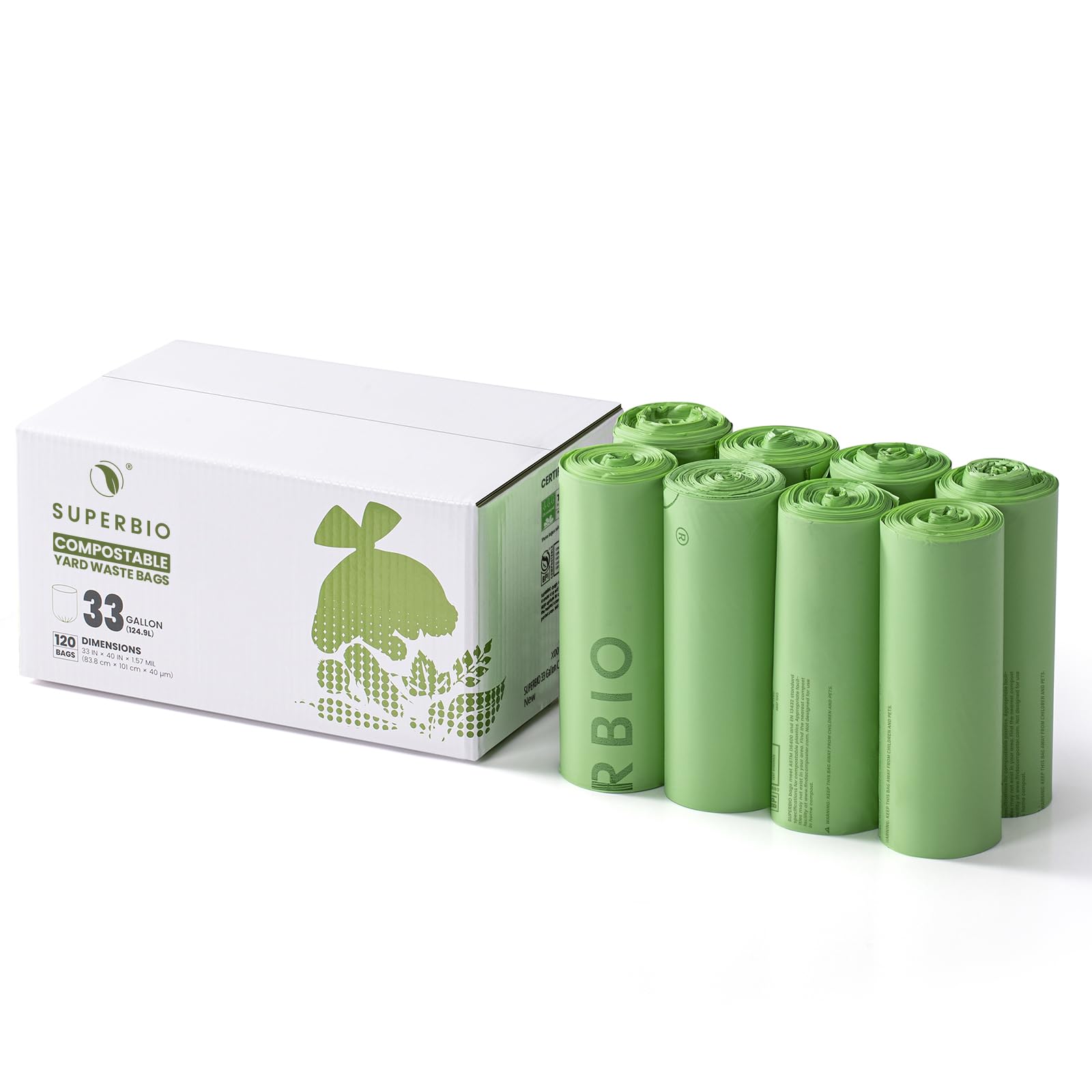 33 Gallon Compostable Yard Waste Bags (120 Count)
