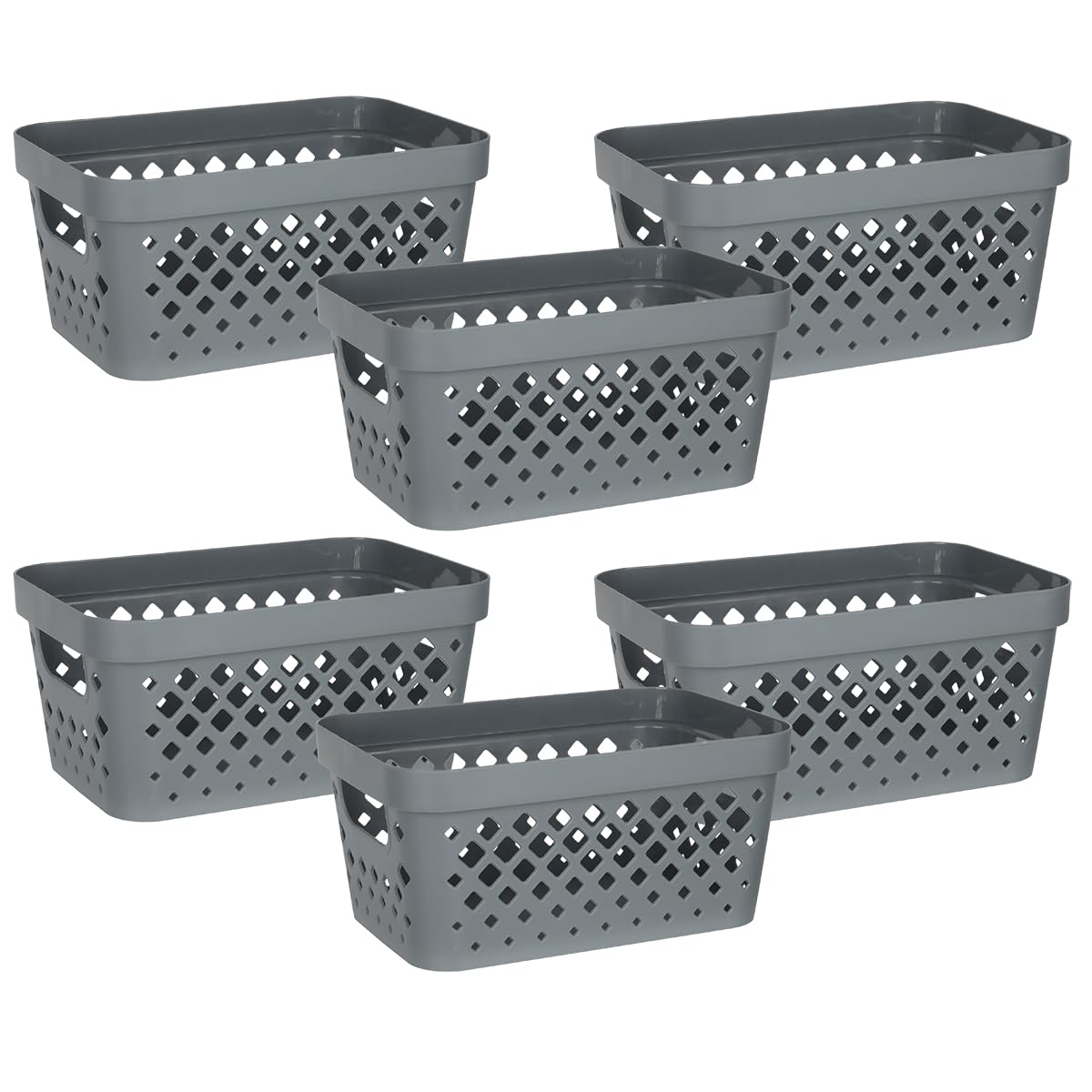 Plastic Baskets for Organizing (6 Count)