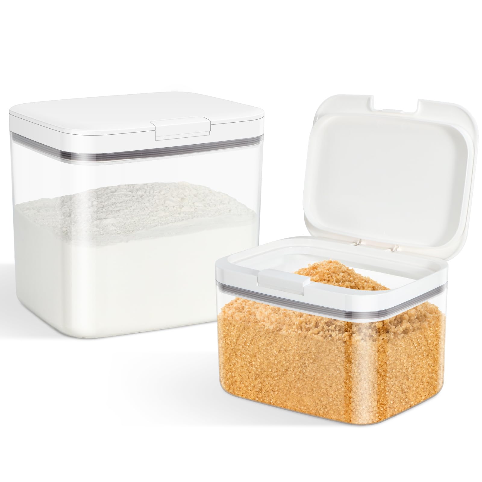 2 Pack Flour Sugar Storage Containers with Pop (2 Count)