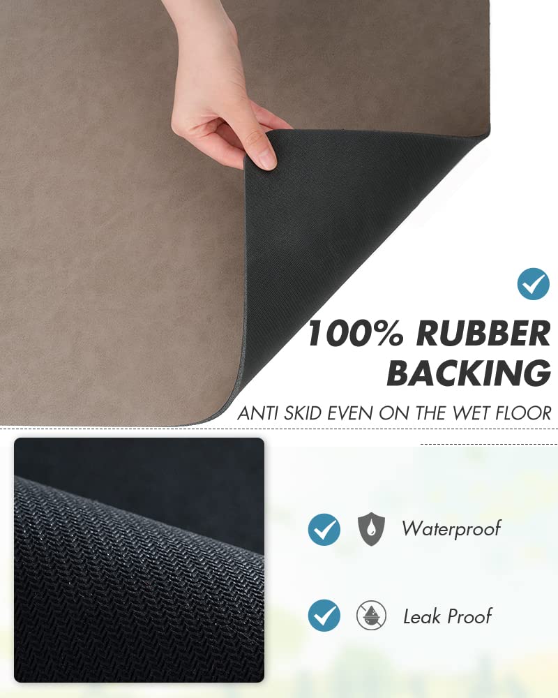 Coffee Mat Hide Stain Rubber Backed Absorbent Dish Drying Mat for Kitchen Counter