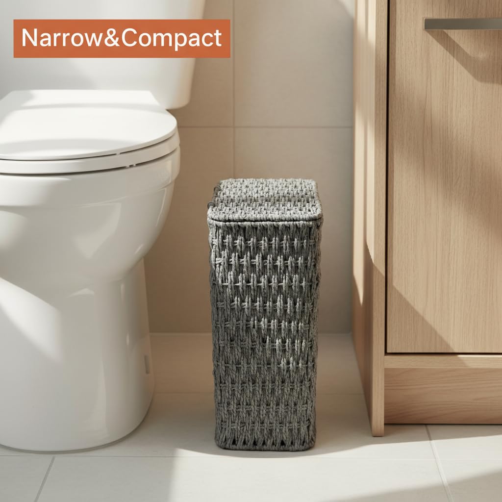 3 Gallon Paper Rope Bathroom Trash Can