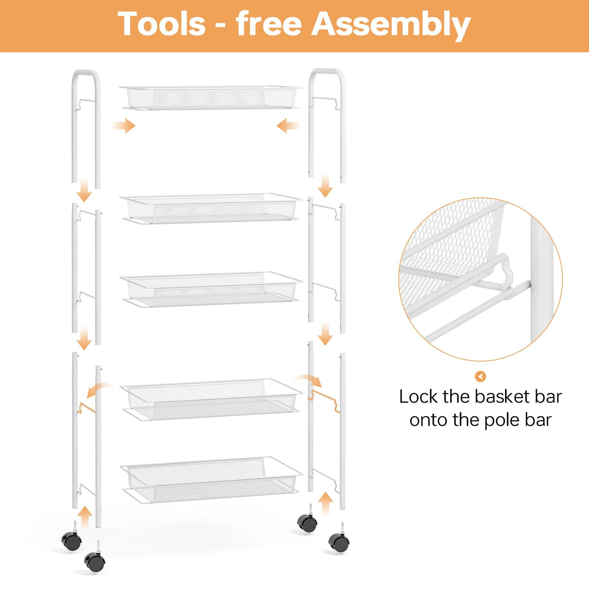 5 Tier Rolling Cart