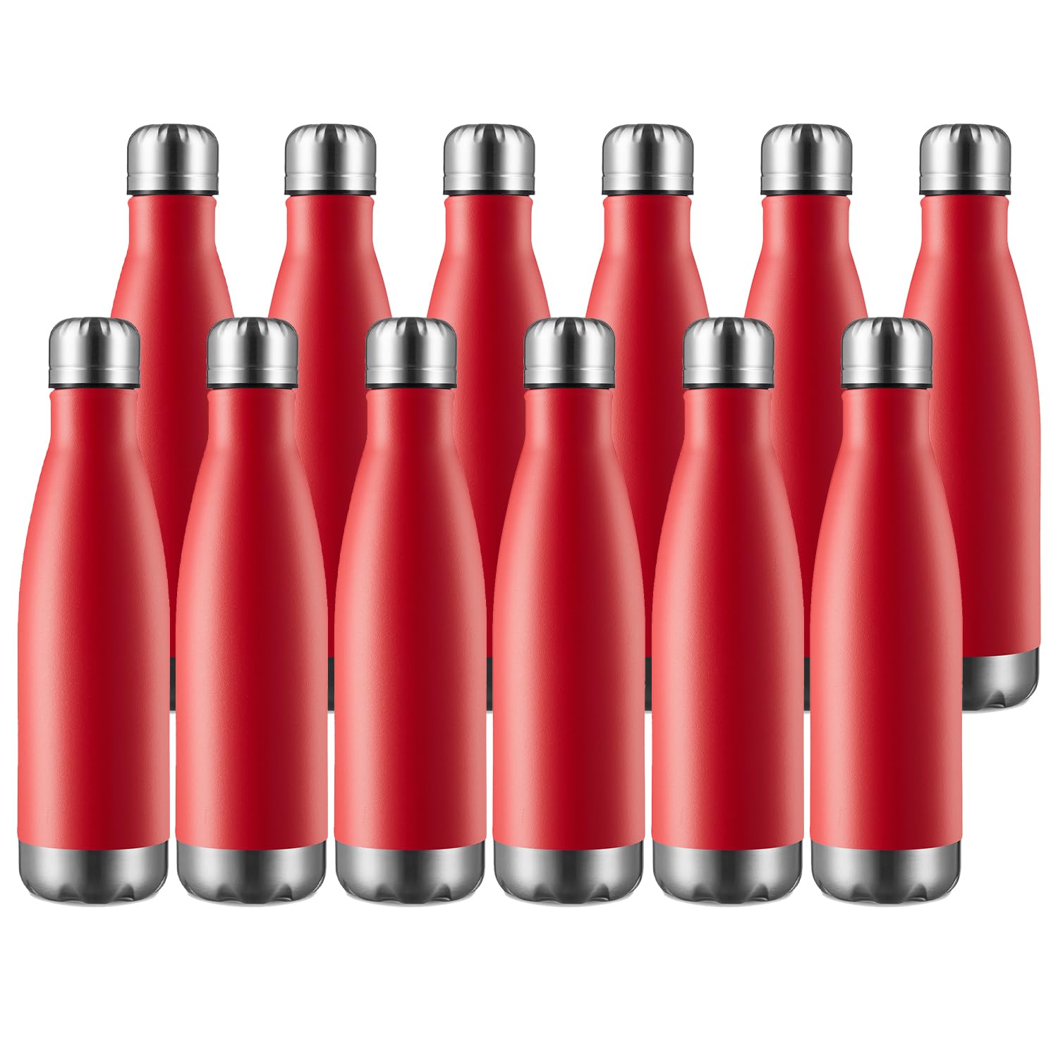 17oz Sport Water Bottle 12 Pack Vacuum Insulated Stainless Steel Leak (12 Count)