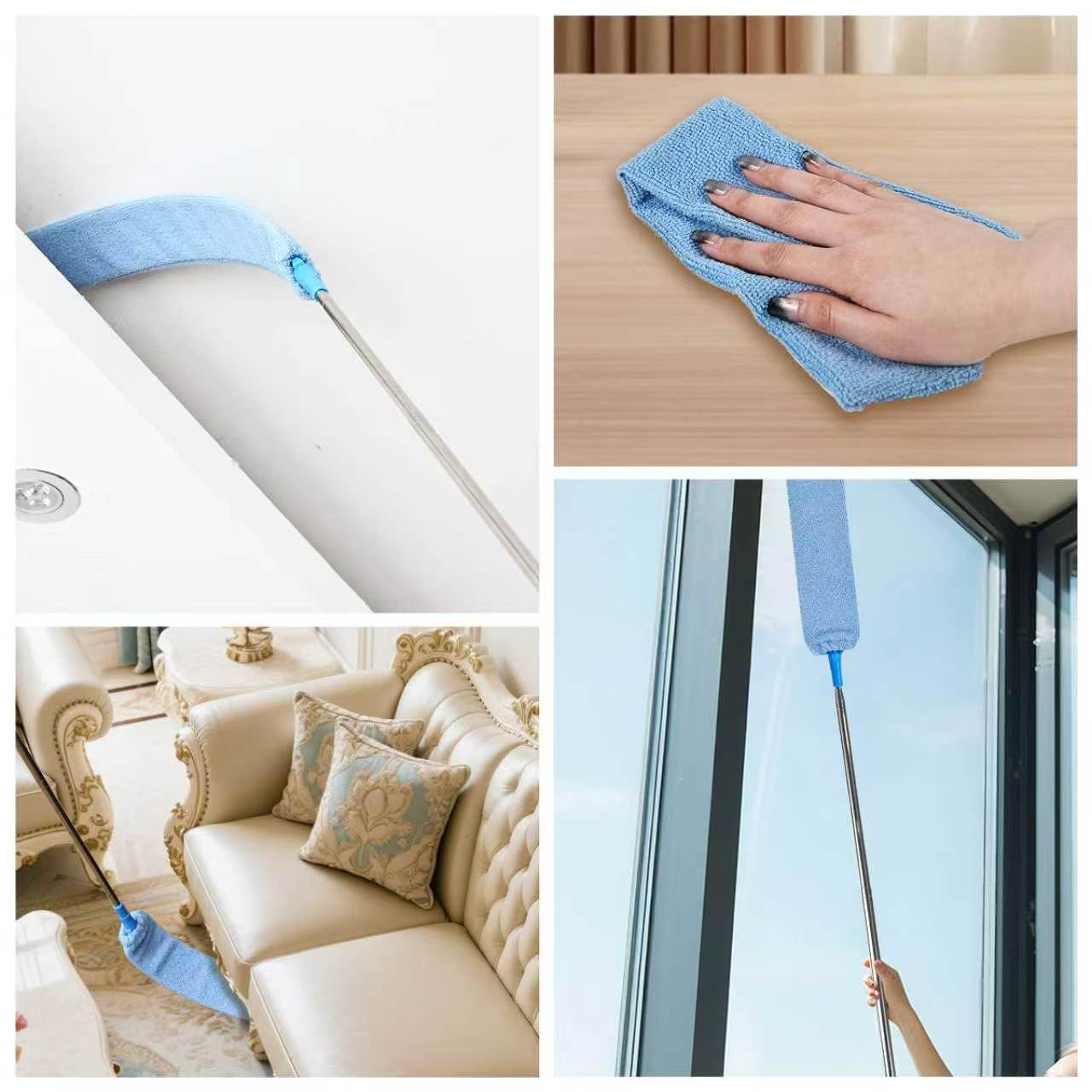 Retractable Gap Duster Cleaner Cleaning Tools with 2 Microfiber Dusting Cloths Washable Duster for Cleaning Under Appliances Furniture Couch Fridge (2 Count)