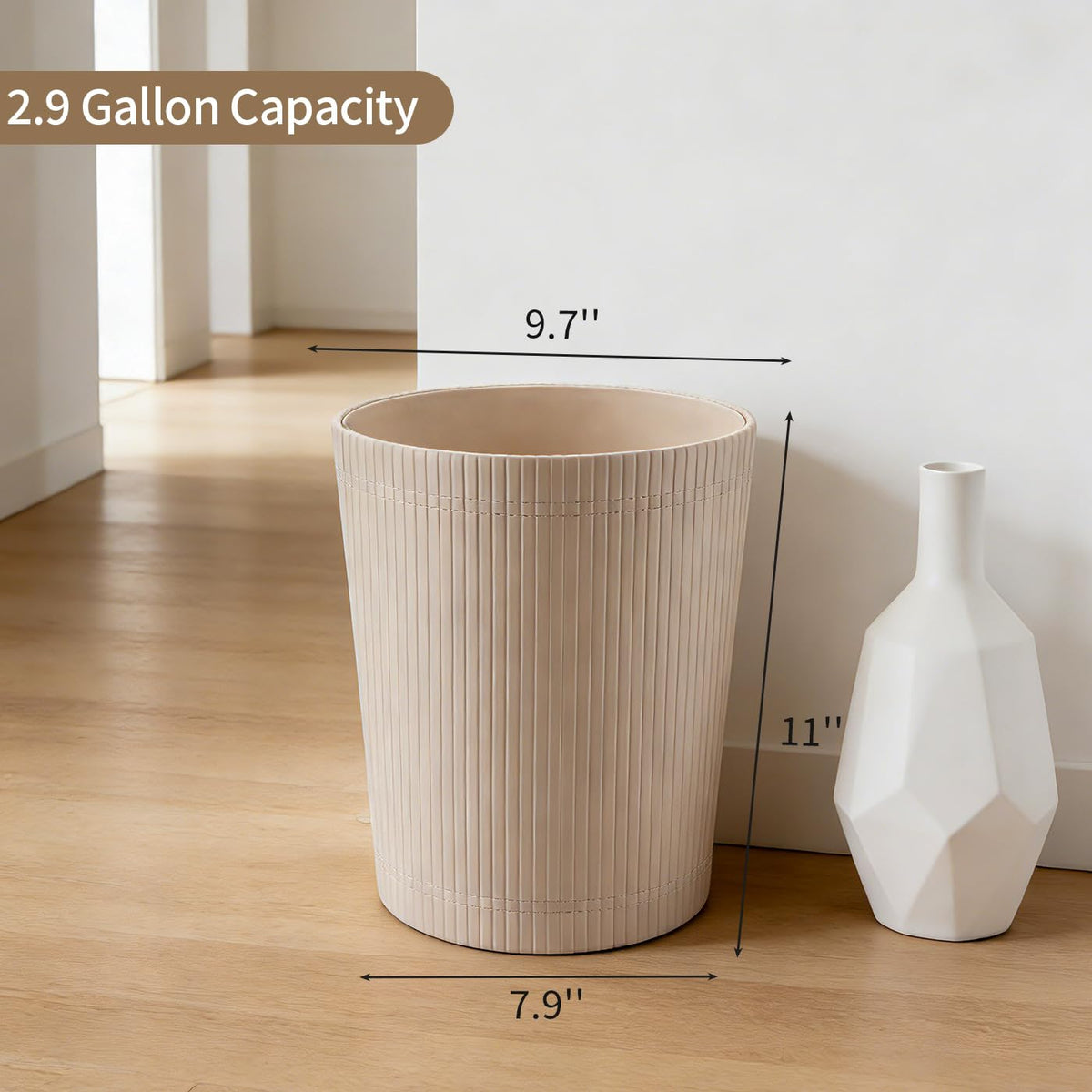 Pu Leather Trash Can