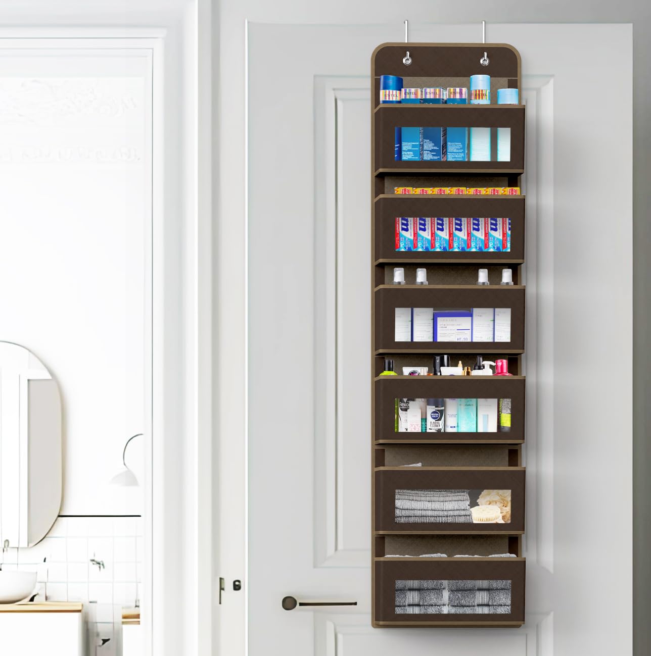 6 Clear Window Pocket Over Door Hanging Organizer