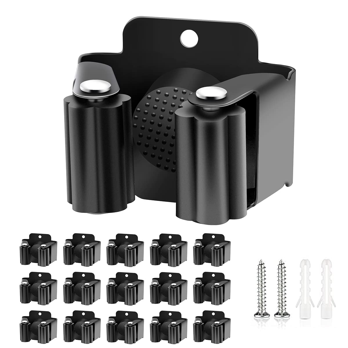 15 Pack Broom Holder Wall Mount (10 Count)