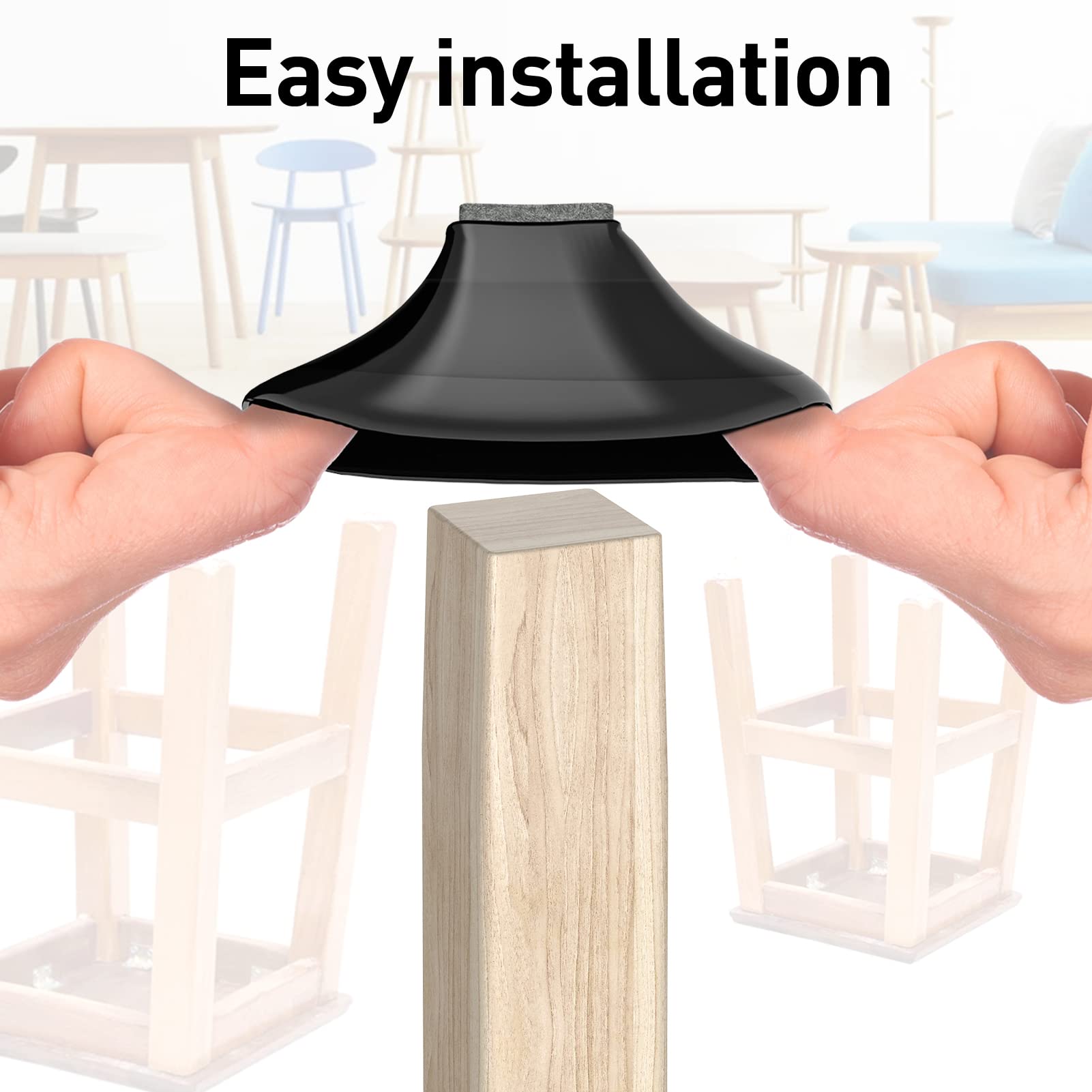 Square Chair Leg Protectors for Hardwood (24 Count)