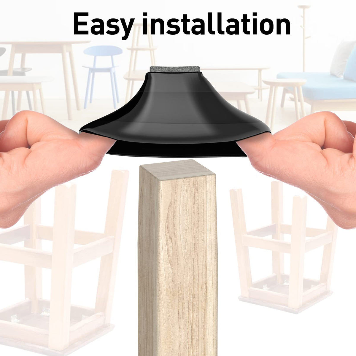 Square Chair Leg Protectors for Hardwood Floors (16 Count)
