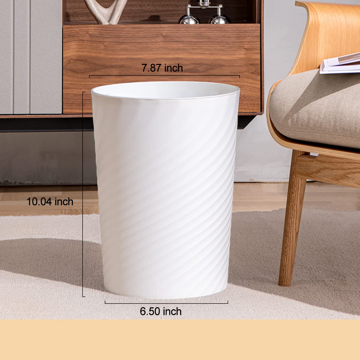 Bathroom Trash Can 1.8 Gallon Small Waste Basket Garbage Can for Dorm Kitchen Toilet Office Bedroom (2 Count)