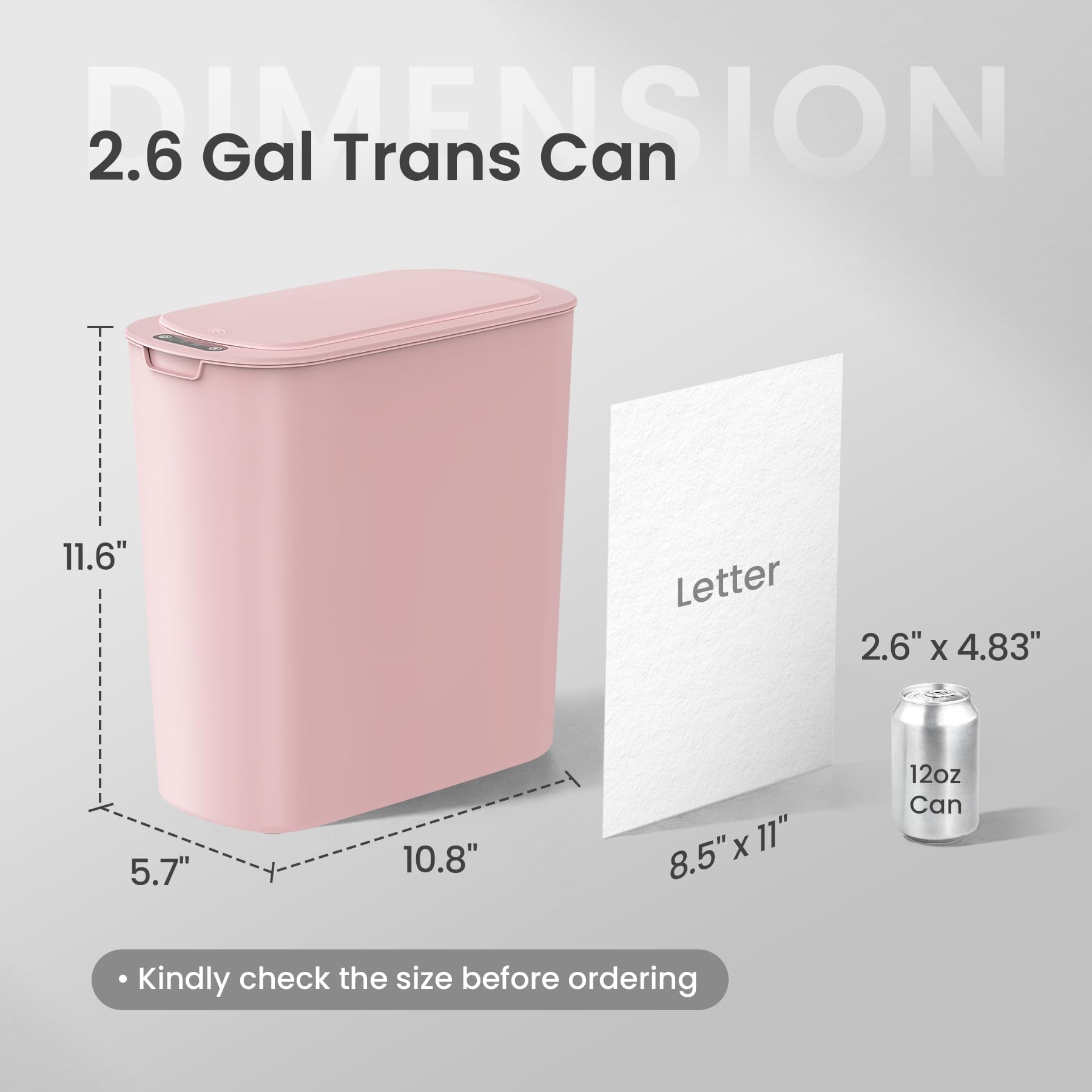 Automatic Small Bathroom Trash Can with Lid