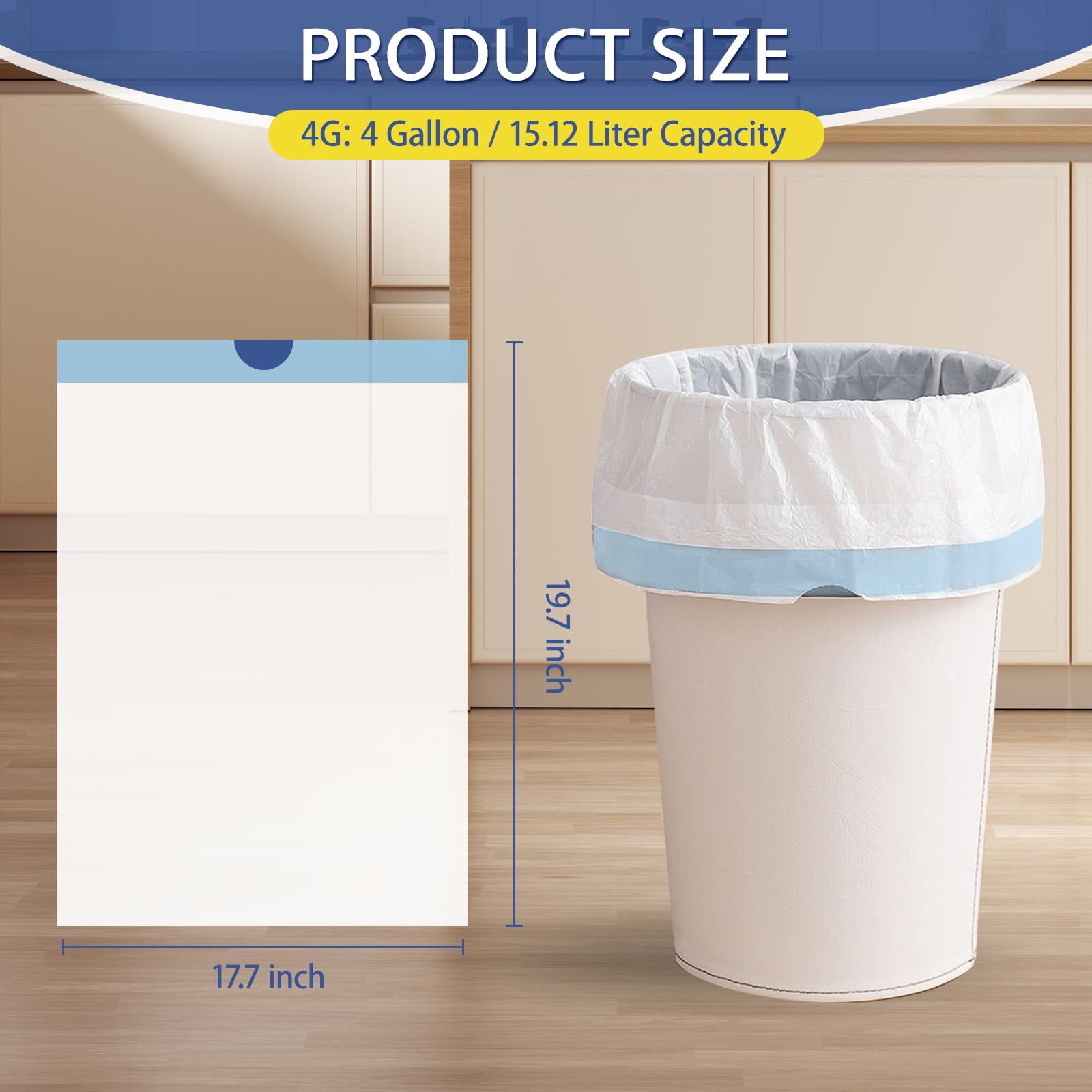 Small Trash Bags 4 Gallon Drawstring (240 Count)