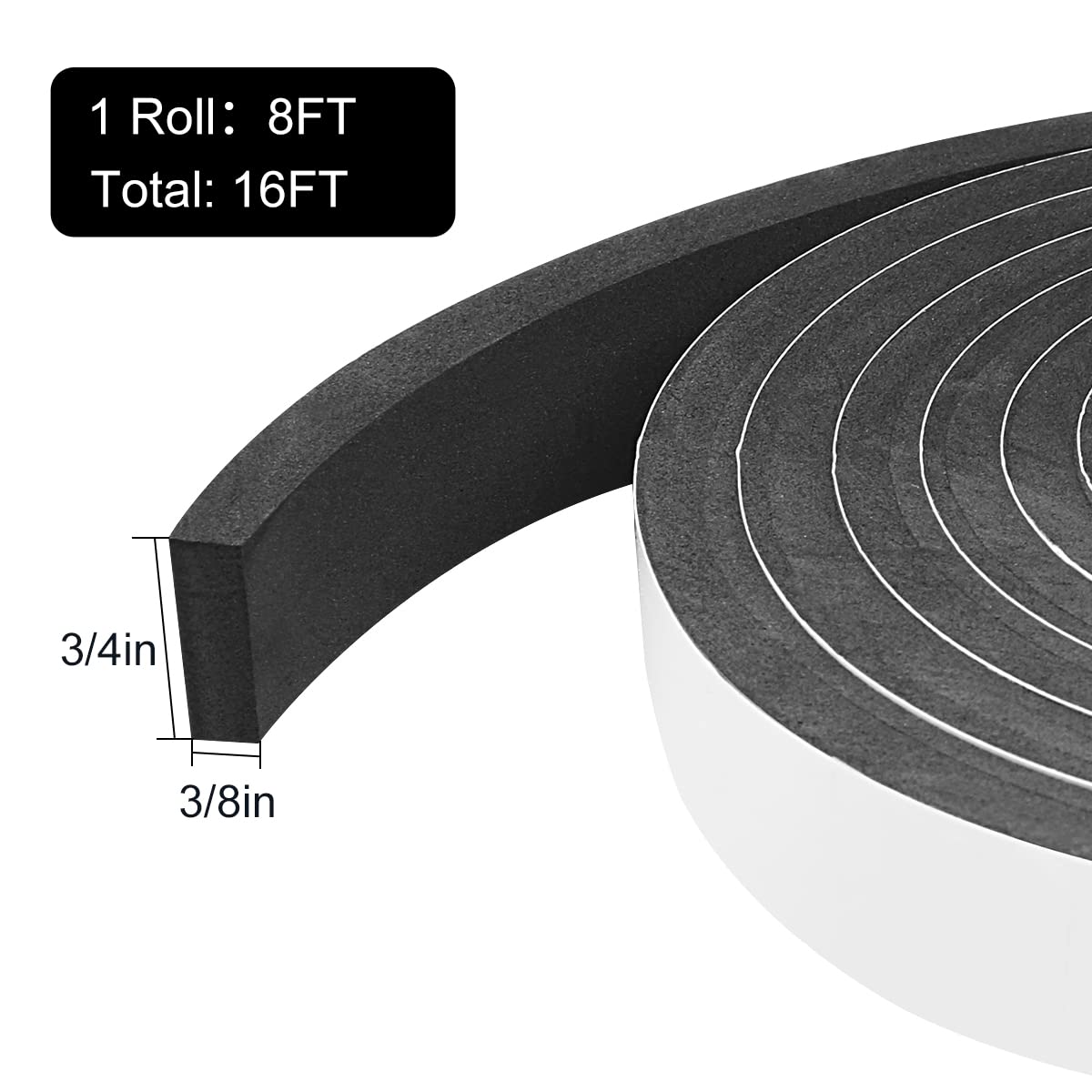 2 Rolls Weather Stripping Door Seal