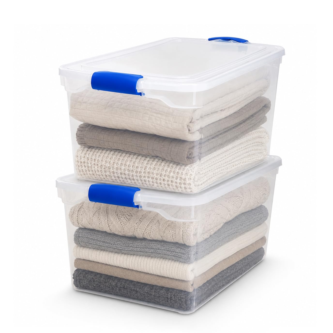 Clear Plastic Storage Bins w (2 Count)