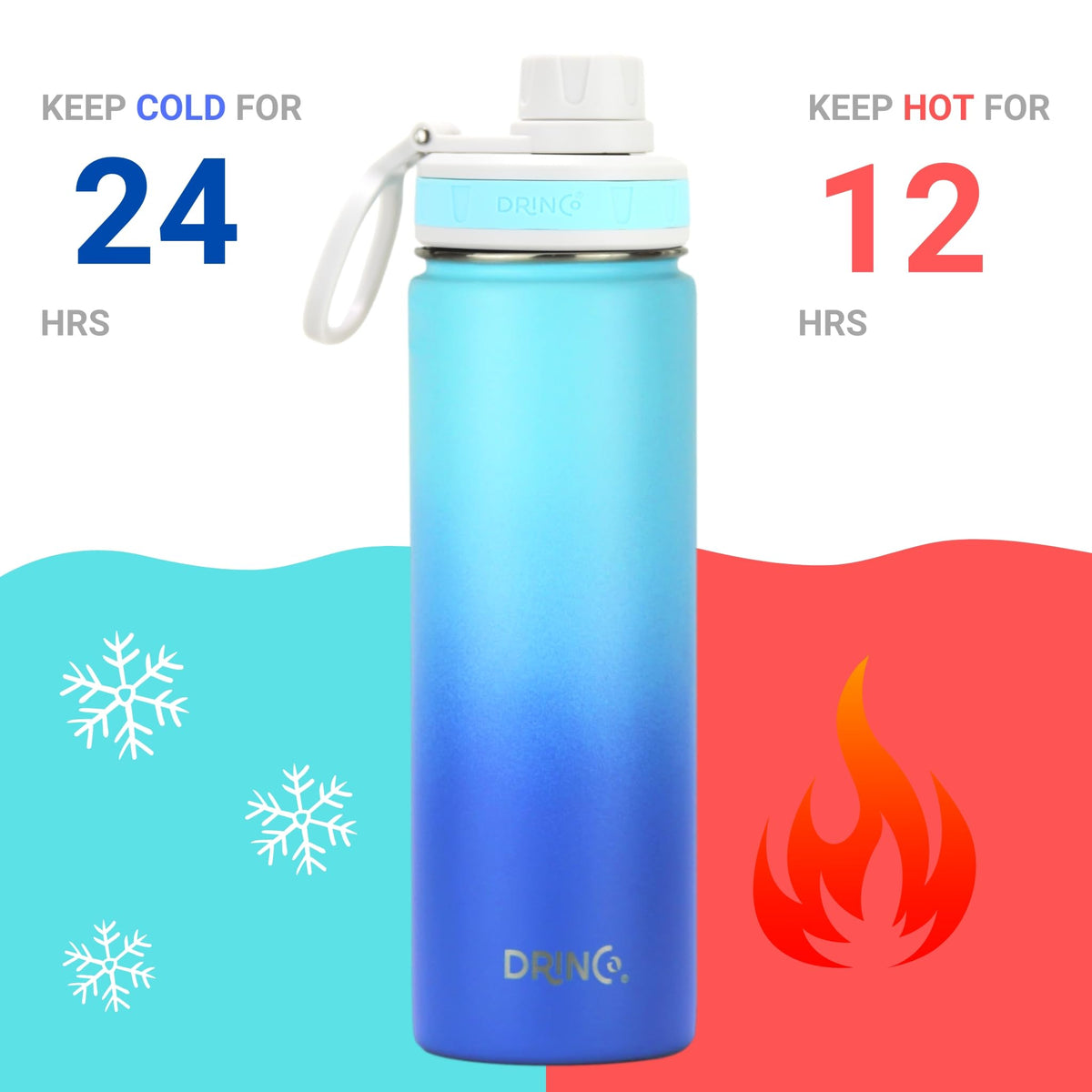 Stainless Steel Water Bottle Spout Lid Vacuum Insulated Double Wall Water Bottle Wide Mouth