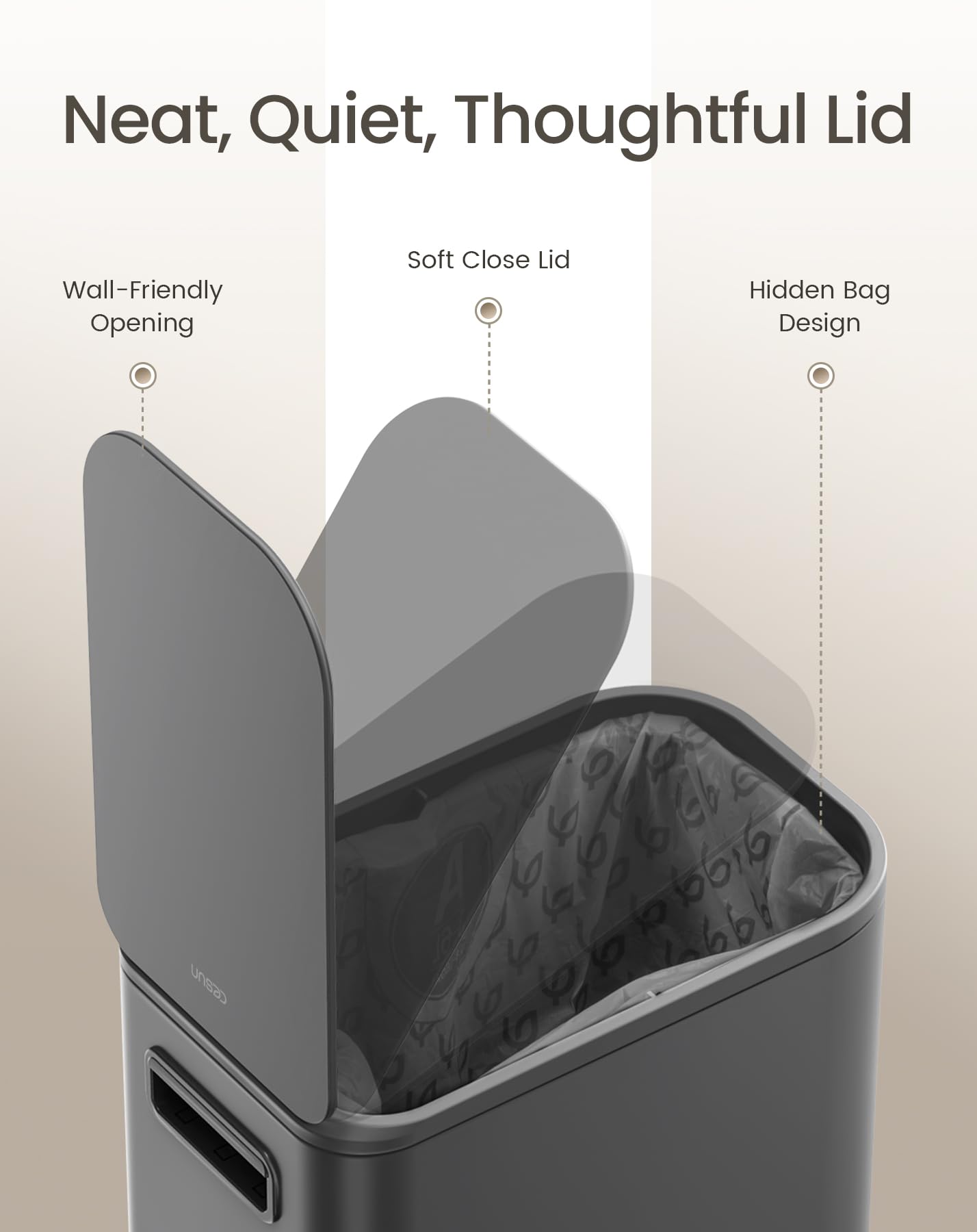 Small Bathroom Trash Can with Lid Soft Close & Pedal