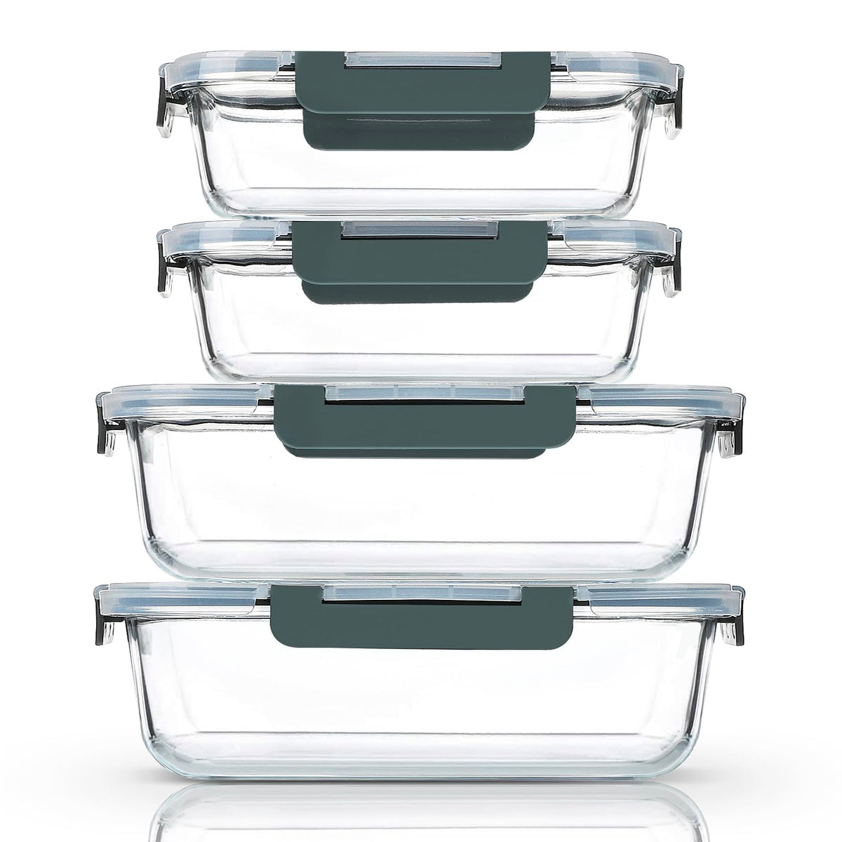 80 oz & 36 oz Extra Large Glass Food Storage Containers with Lids (4 Count)