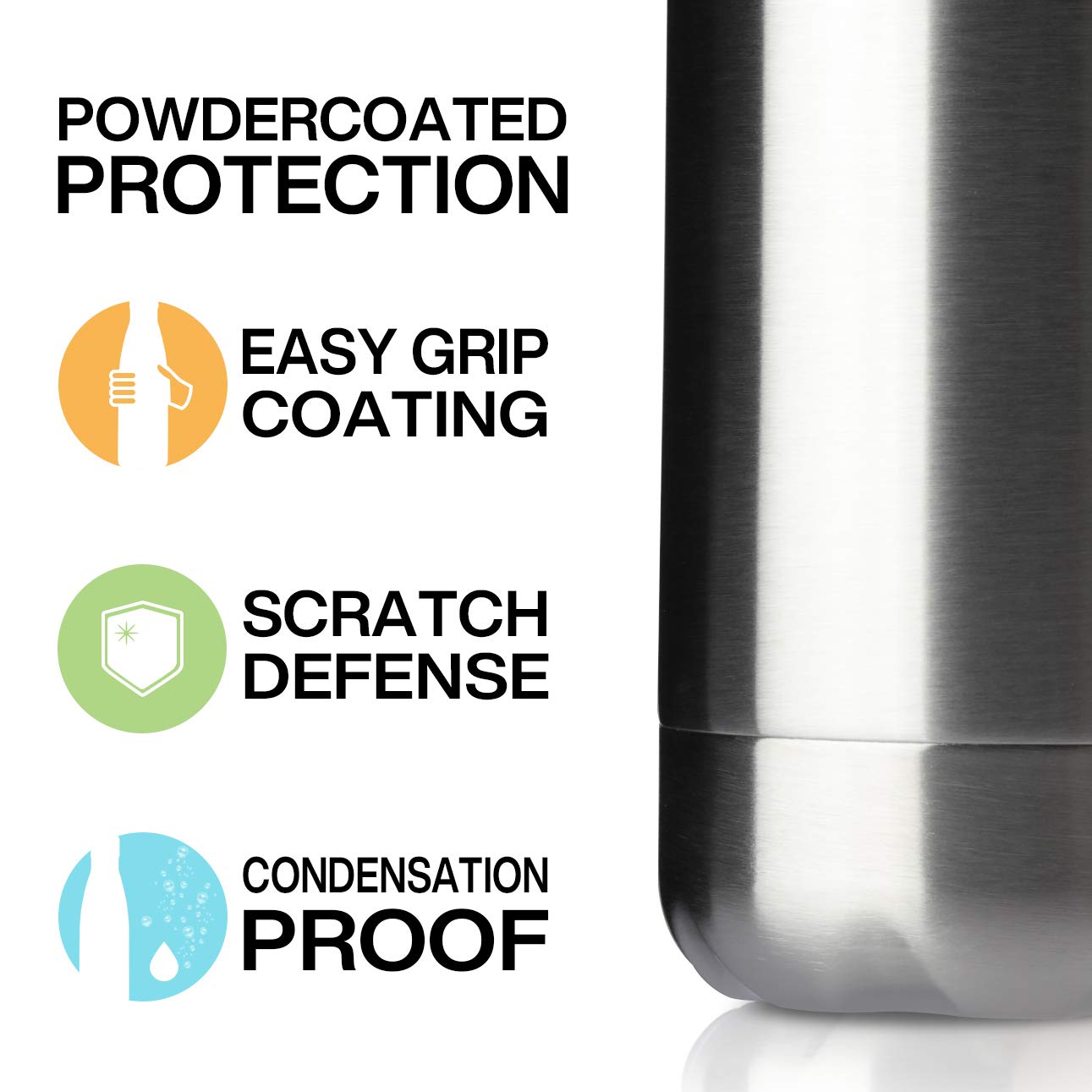 17oz Sport Water Bottle 4 Pack Vacuum Insulated Stainless Steel Leak (4 Count)