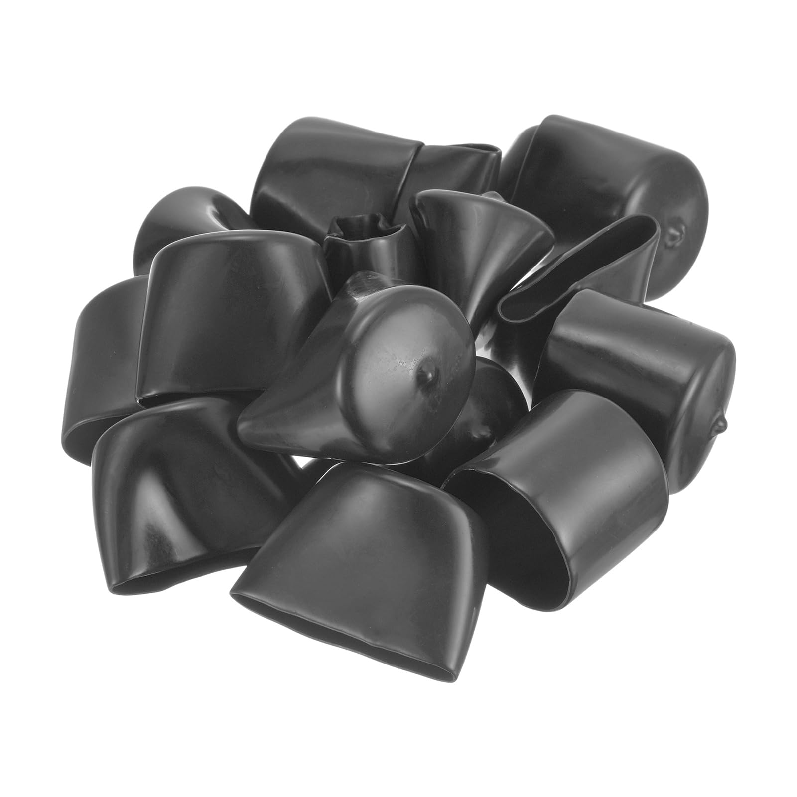 20pcs Rubber End Caps 43mm ID Vinyl Round Tube Bolt Cap Cover Thread Protectors Dark Grey