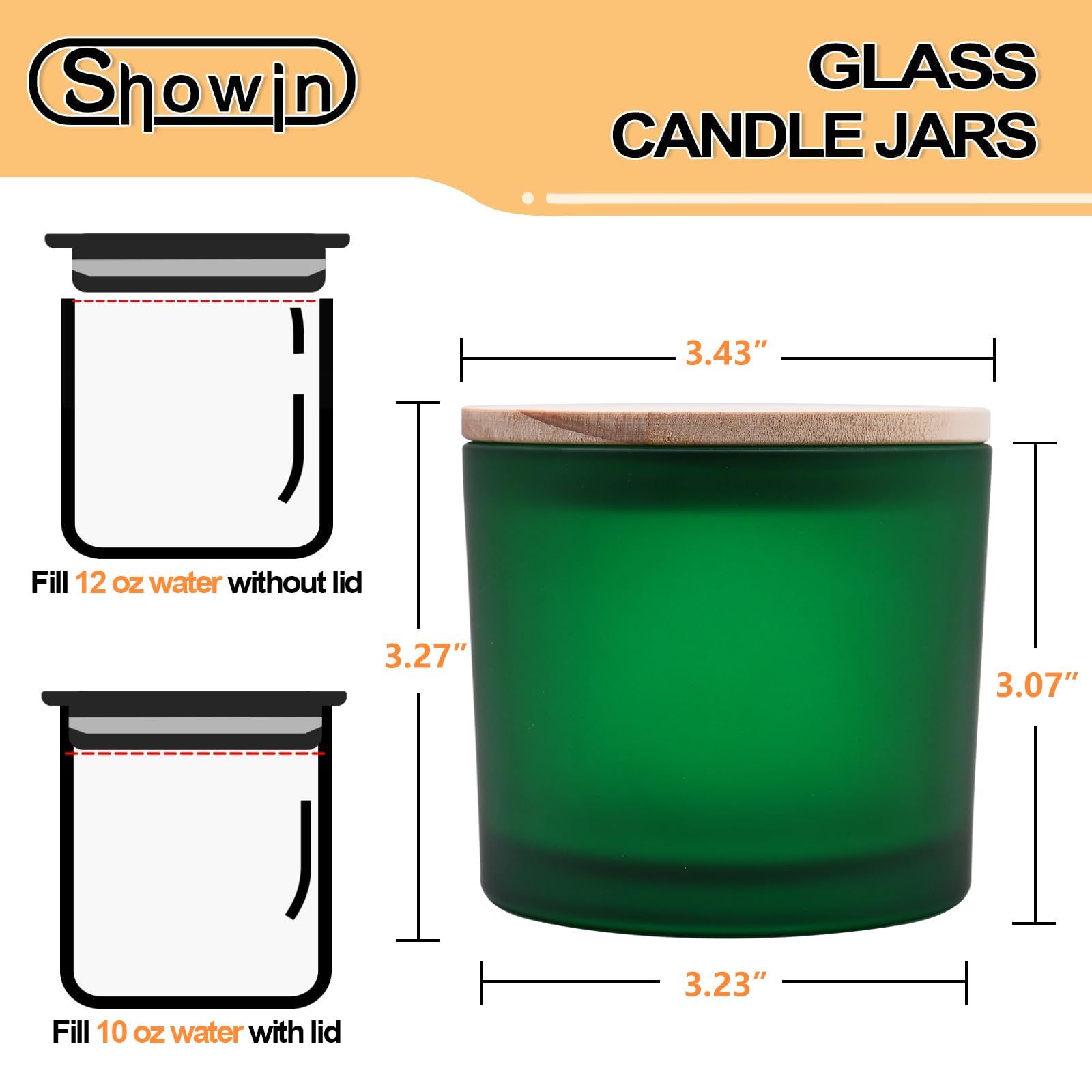 12 OZ Thick Candle Jars for Making Candles 12 Pcs (12 Count)
