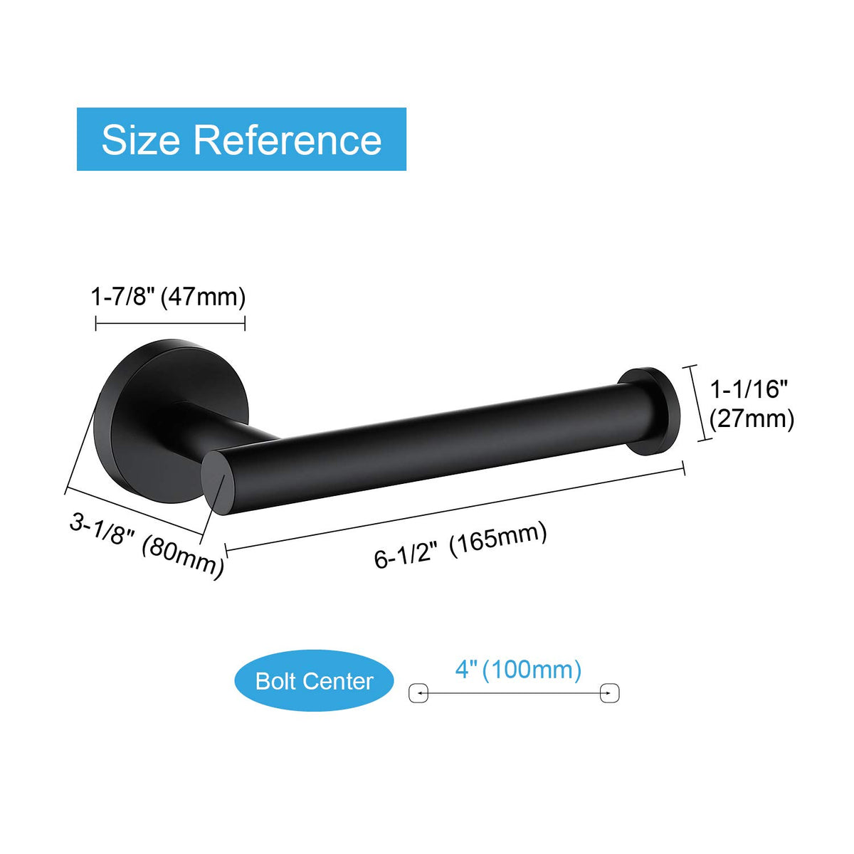 Matte Black Toilet Paper Holder SUS304 Stainless Steel