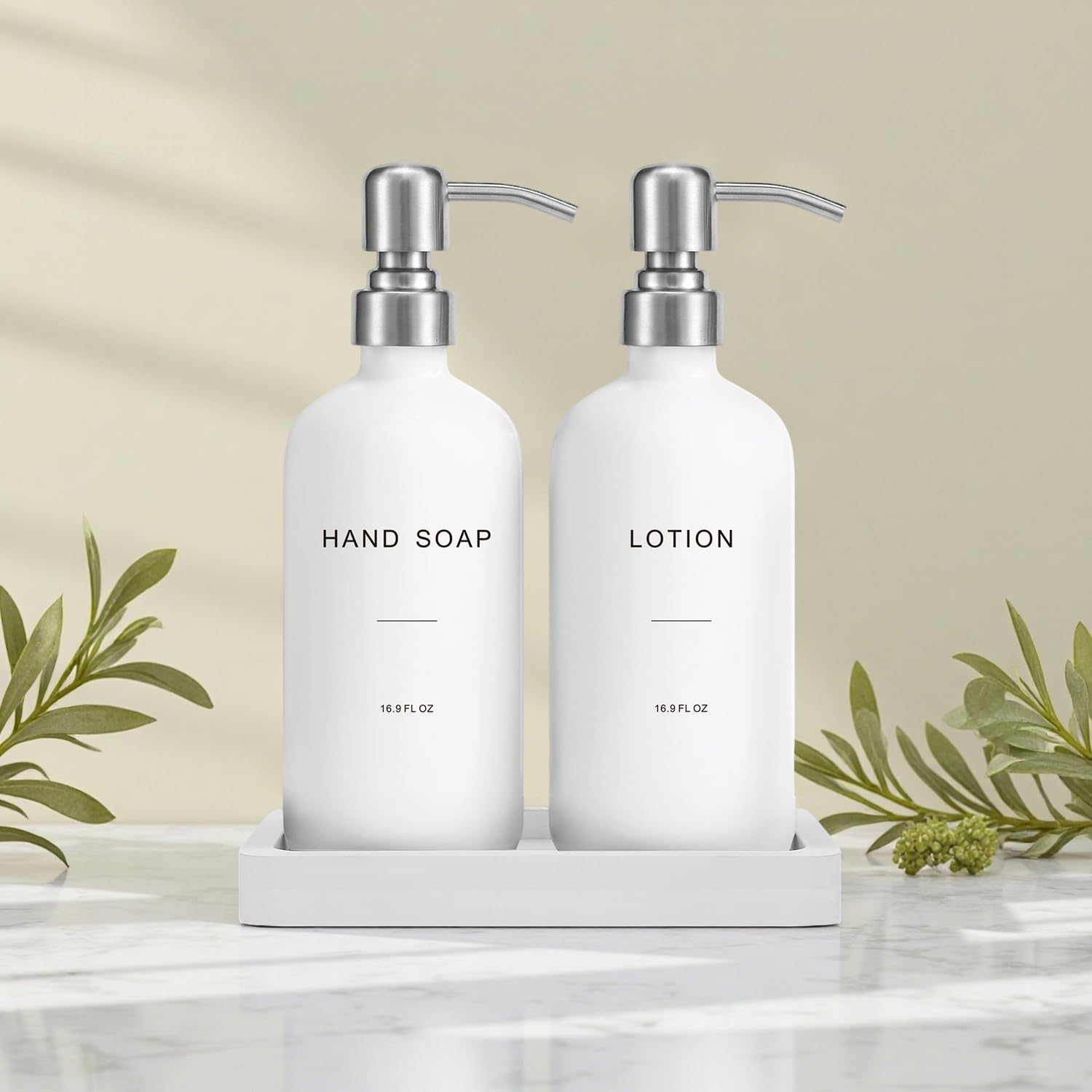 White Soap Dispenser Bathroom Set