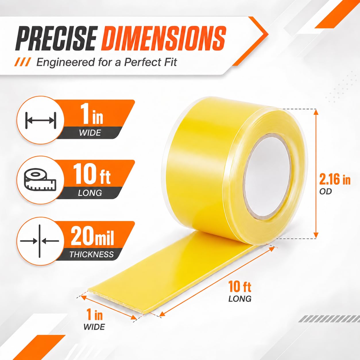 Self Fusing Silicone Tape 2 Rolls Emergency Plumbing Repair 1 In x 10 Ft (2 Count)