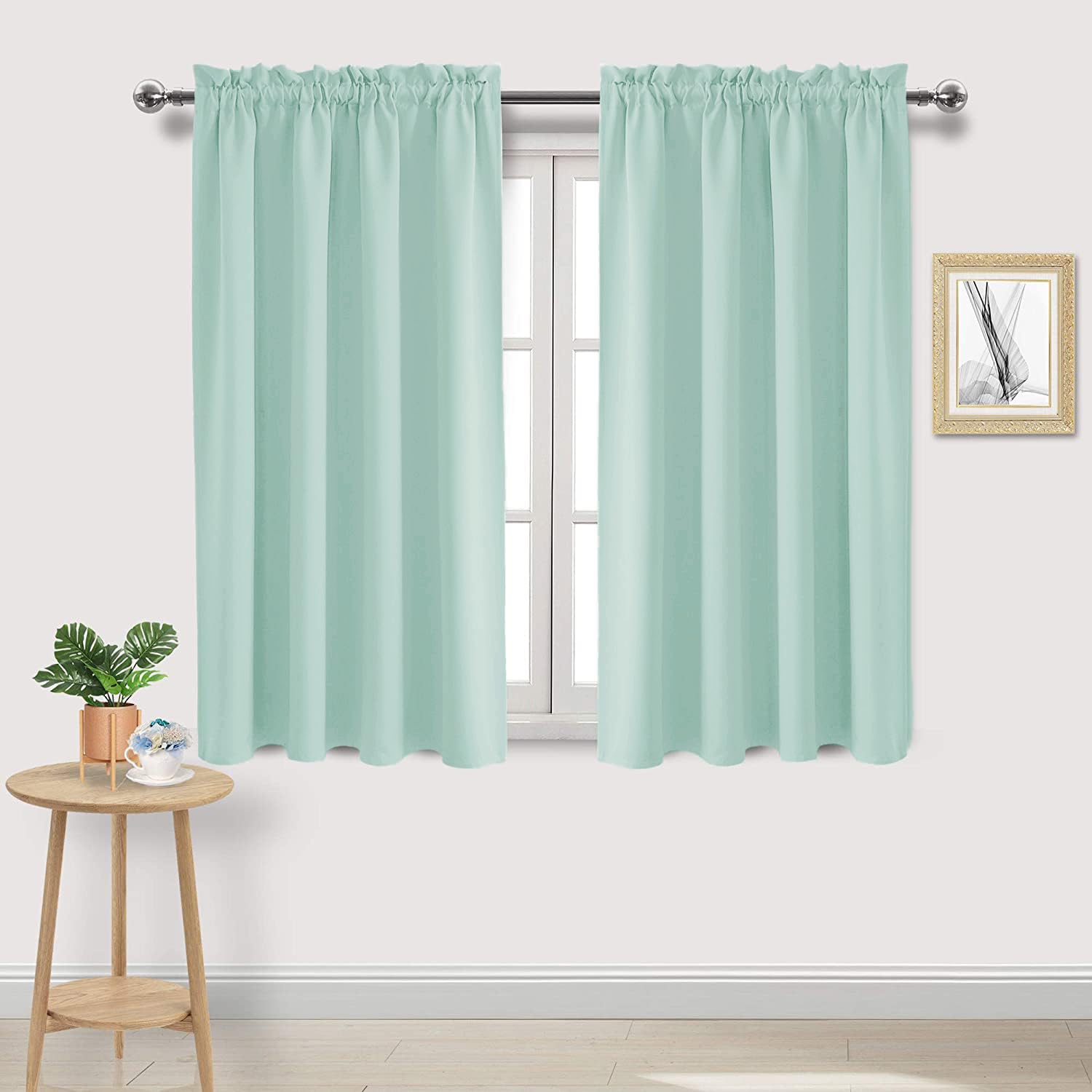 Blackout Curtains for Bedroom Living Room 52 x 45 Inch Long 2 Panels (2 Count)