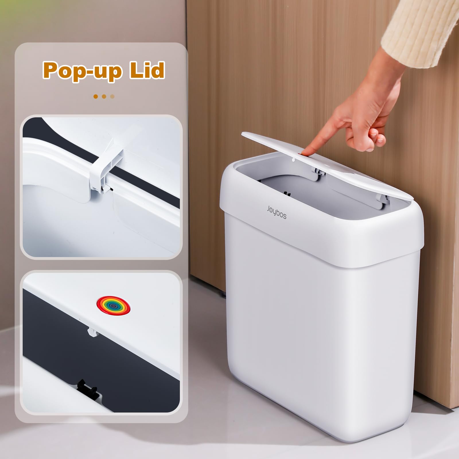 2 Pack Bathroom Trash Can with Lid (2 Count)