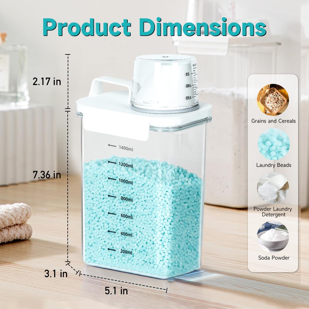 2 Packs Laundry Powder Container (2 Count)