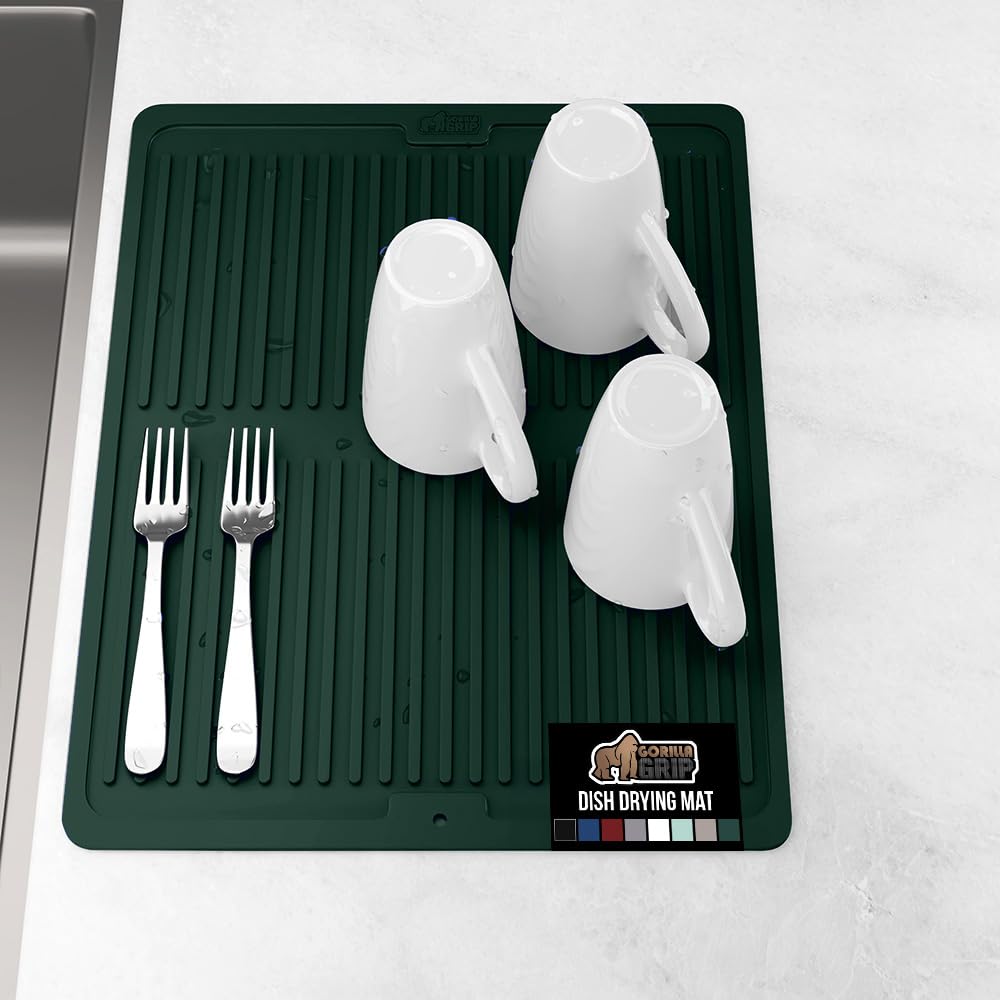 100% BPA Free Silicone Dish Drying Mat for Kitchen Counter