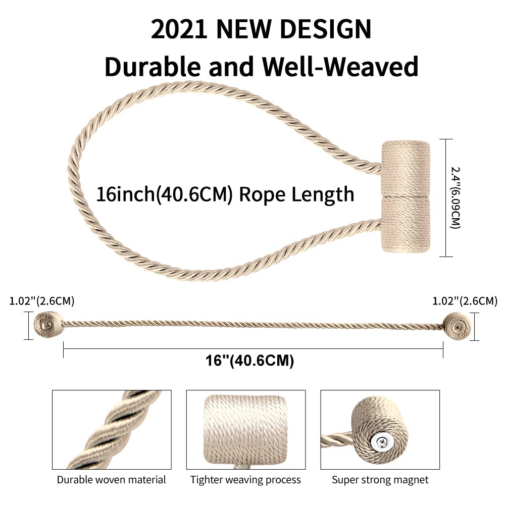 18 Inch Strong Magnetic Curtain Tiebacks (2 Count)