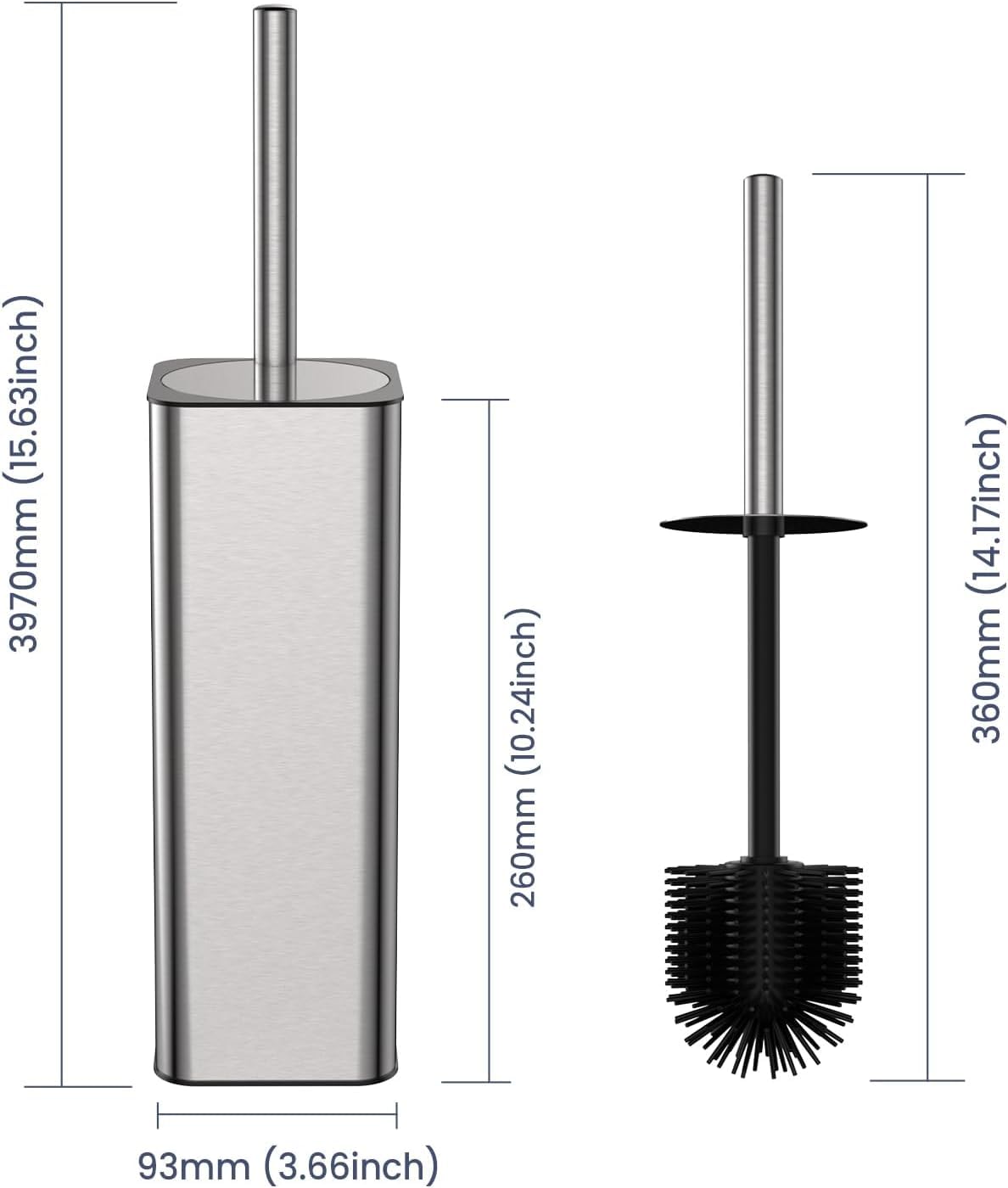 Stainless Steel Toilet Bowl Brush and Holder for Bathroom
