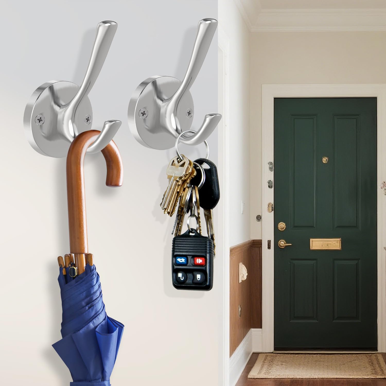 Brushed Nickel Wall Hooks