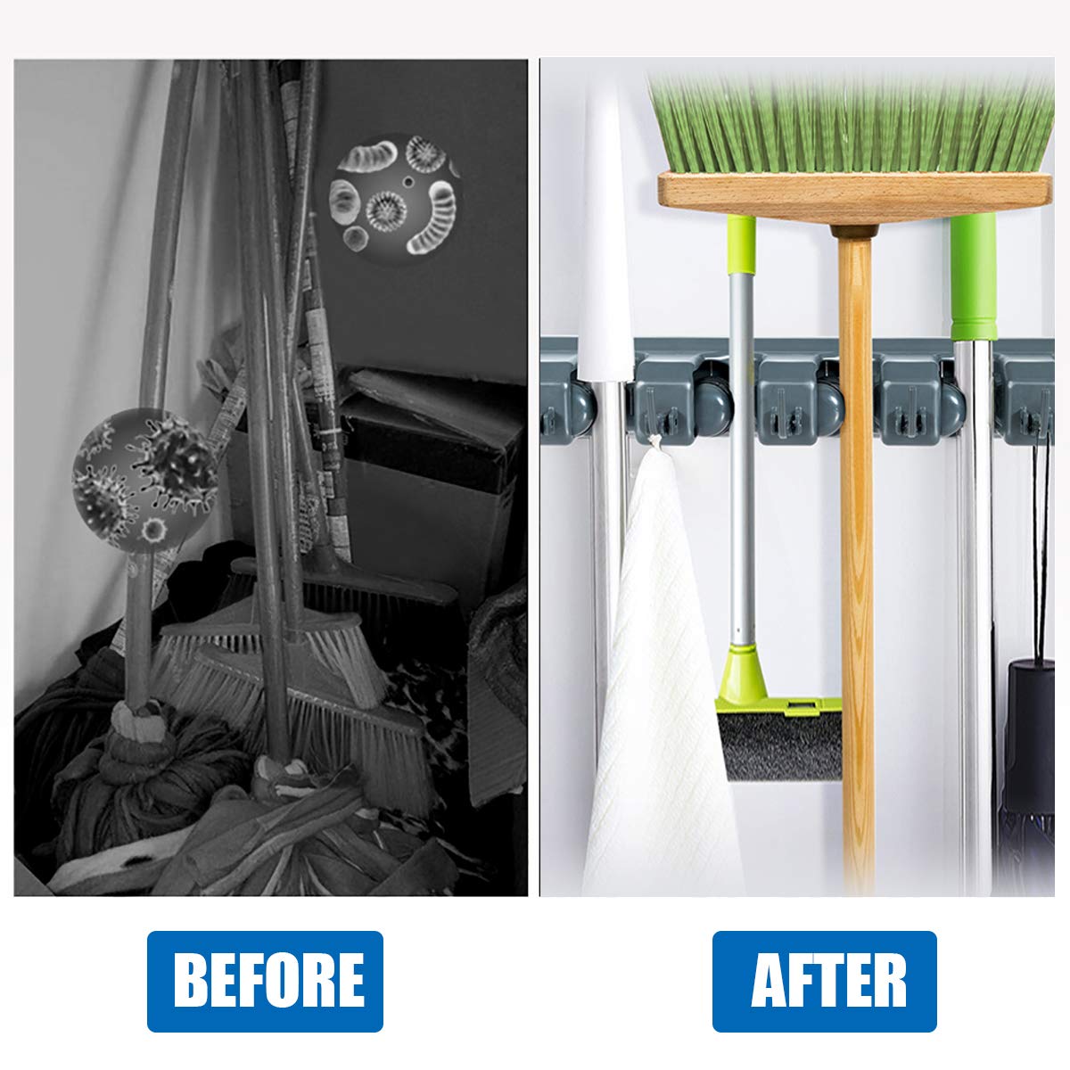 Wall Mount Mop Broom Holder