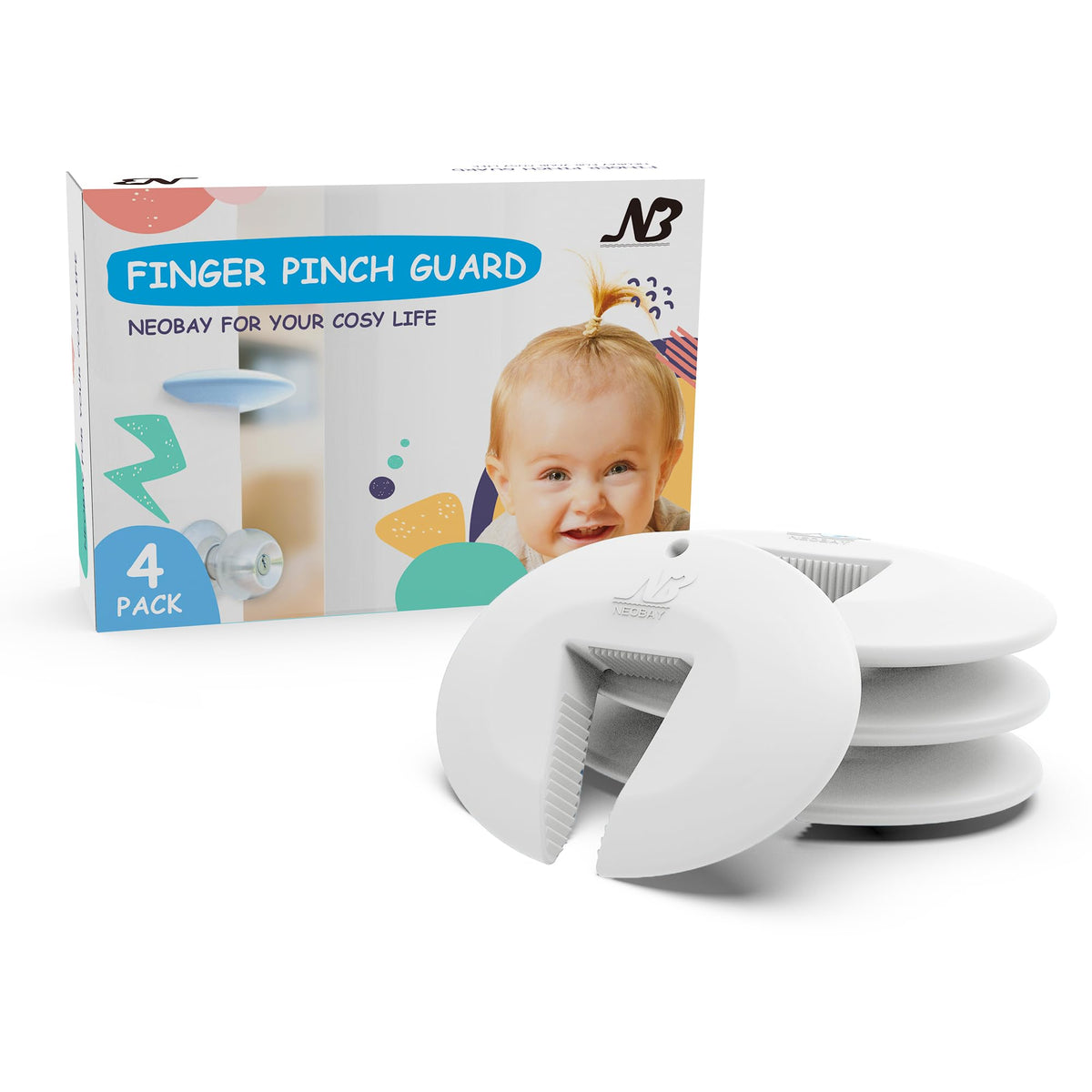 Door Pinch Guard and Door Slam Stopper (4 Count)