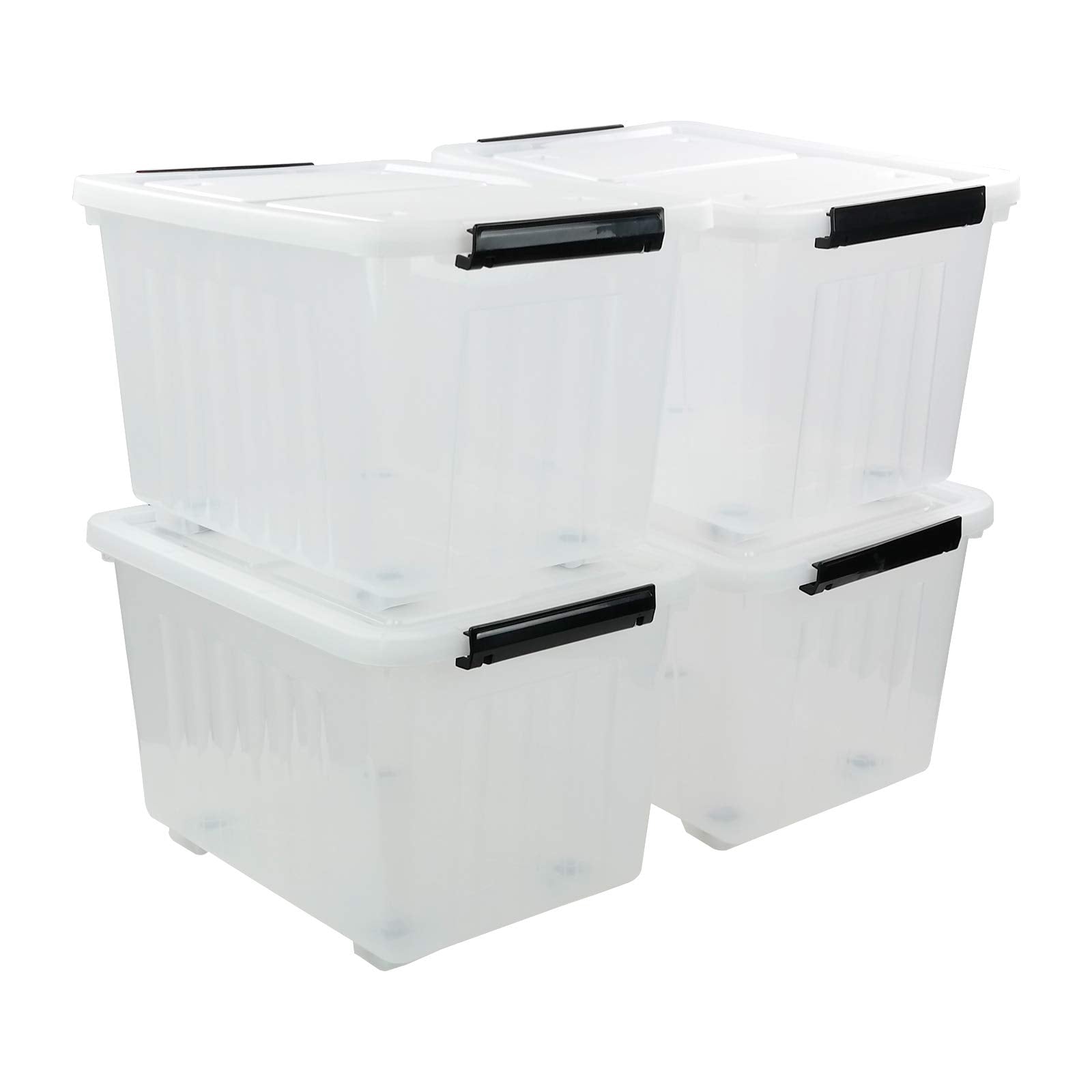70 Qt Clear Latching Plastic Storage Containers with Lids (4 Count)
