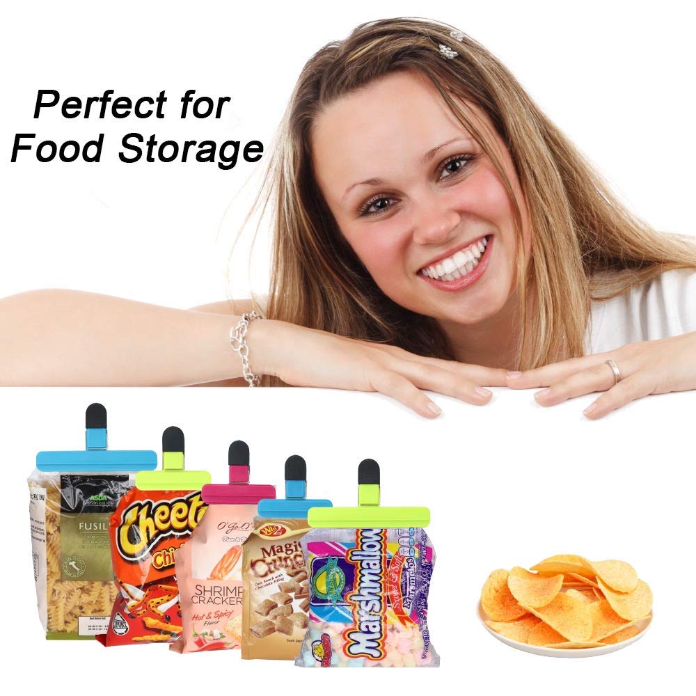 Food Chip Clips Bag Sealing Clips with Good Grips (6 Count)