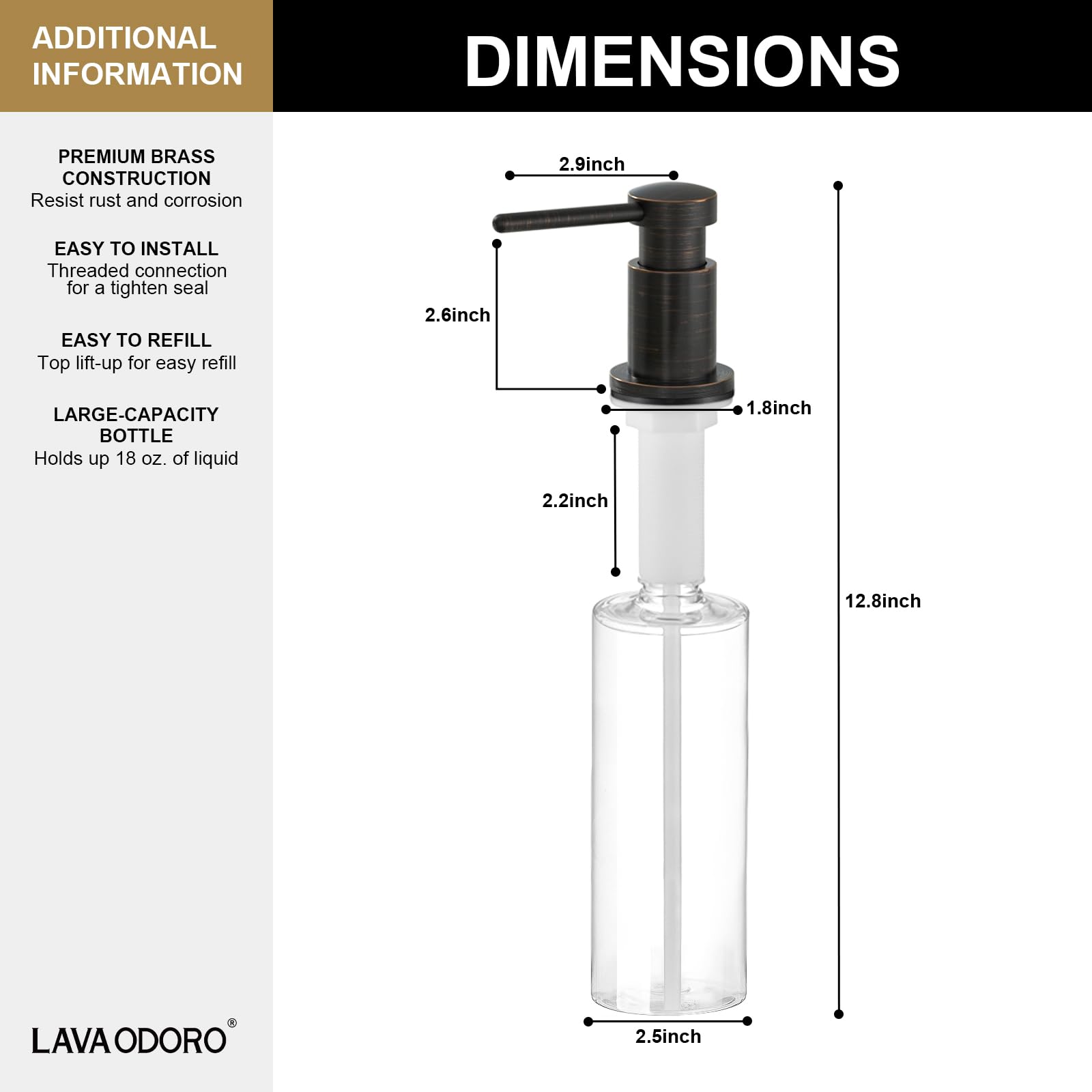 Bronze Soap Dispenser for Kitchen Sink