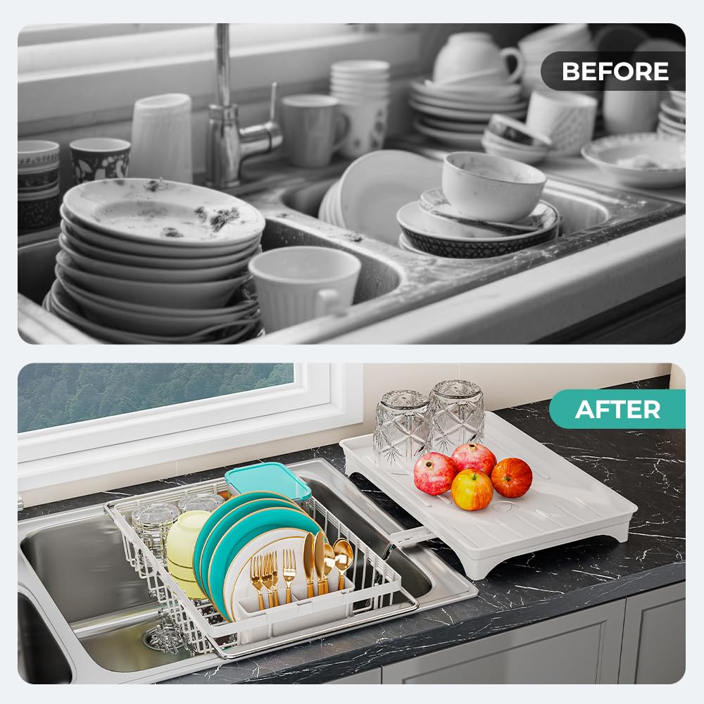 Small Dish Drying Rack in Sink