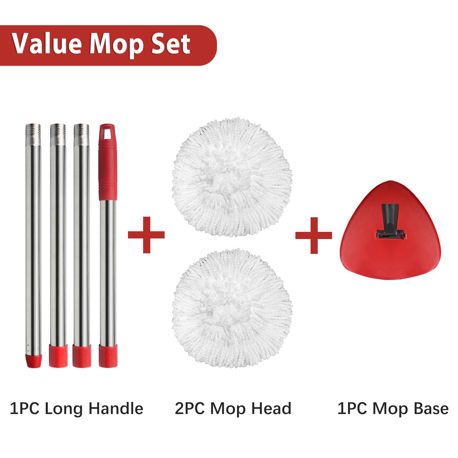 Spin Mop Replacement Set Compatible with OCedar EasyWring 1 (4 Count)