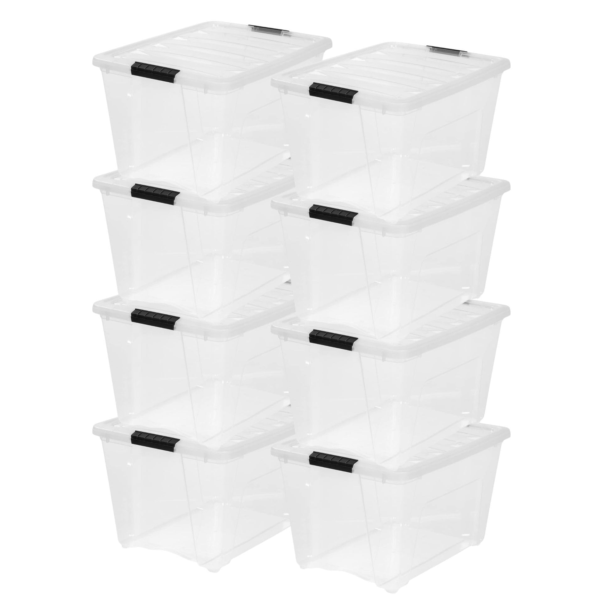 54 Qt Stackable Plastic Storage Bins with Lids (8 Count)