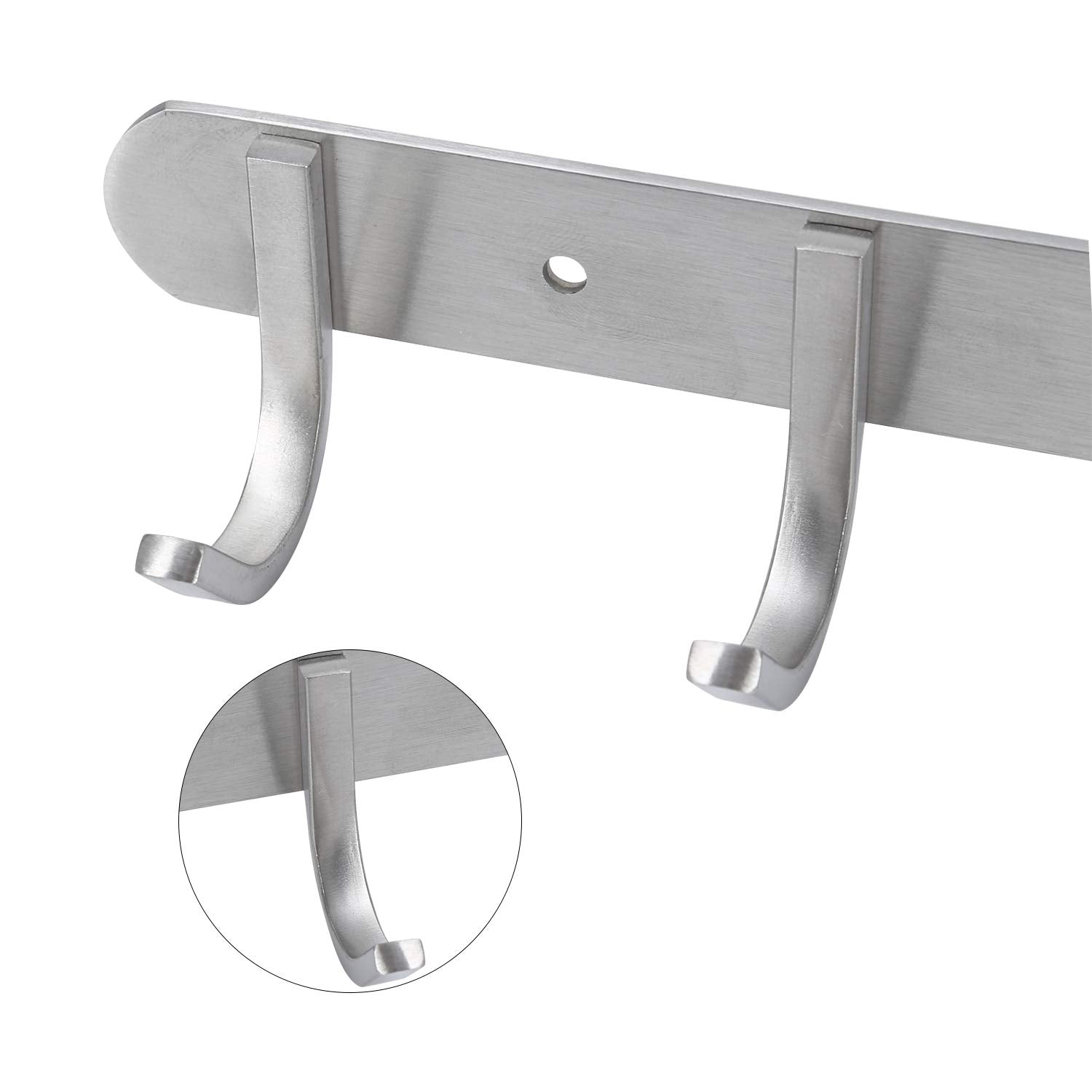 Towel Hook Rack Brushed Nickel 17