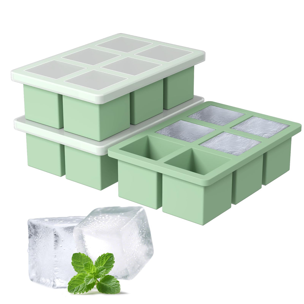 Large Silicone Ice Cube Tray 3Pack (3 Count)